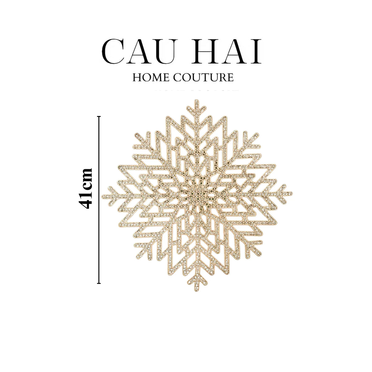 Fêtes Couture - Set 2 Tấm Lót Bàn Ăn - Placemat Golden Snowflake-TRANG TRÍ GIÁNG SINH-Đối tác tại Trung Quốc theo từng đơn đặt hàng-CẬU HAI HOME DECOR