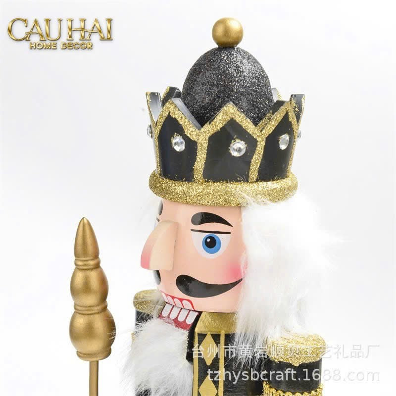 Fêtes Couture - Set 2 Tượng Nutcracker Allure D'Or Minuit Impérial H30-TƯỢNG TRANG TRÍ-Đối tác tại Trung Quốc theo từng đơn đặt hàng-CẬU HAI HOME DECOR