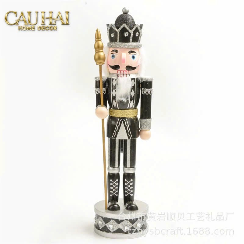 Fêtes Couture - Set 2 Tượng Nutcracker Allure D'Or Minuit Impérial H30-TƯỢNG TRANG TRÍ-Đối tác tại Trung Quốc theo từng đơn đặt hàng-CẬU HAI HOME DECOR