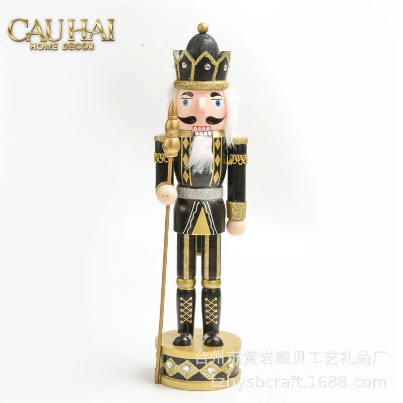 Fêtes Couture - Set 2 Tượng Nutcracker Allure D'Or Minuit Impérial H30-TƯỢNG TRANG TRÍ-Đối tác tại Trung Quốc theo từng đơn đặt hàng-CẬU HAI HOME DECOR