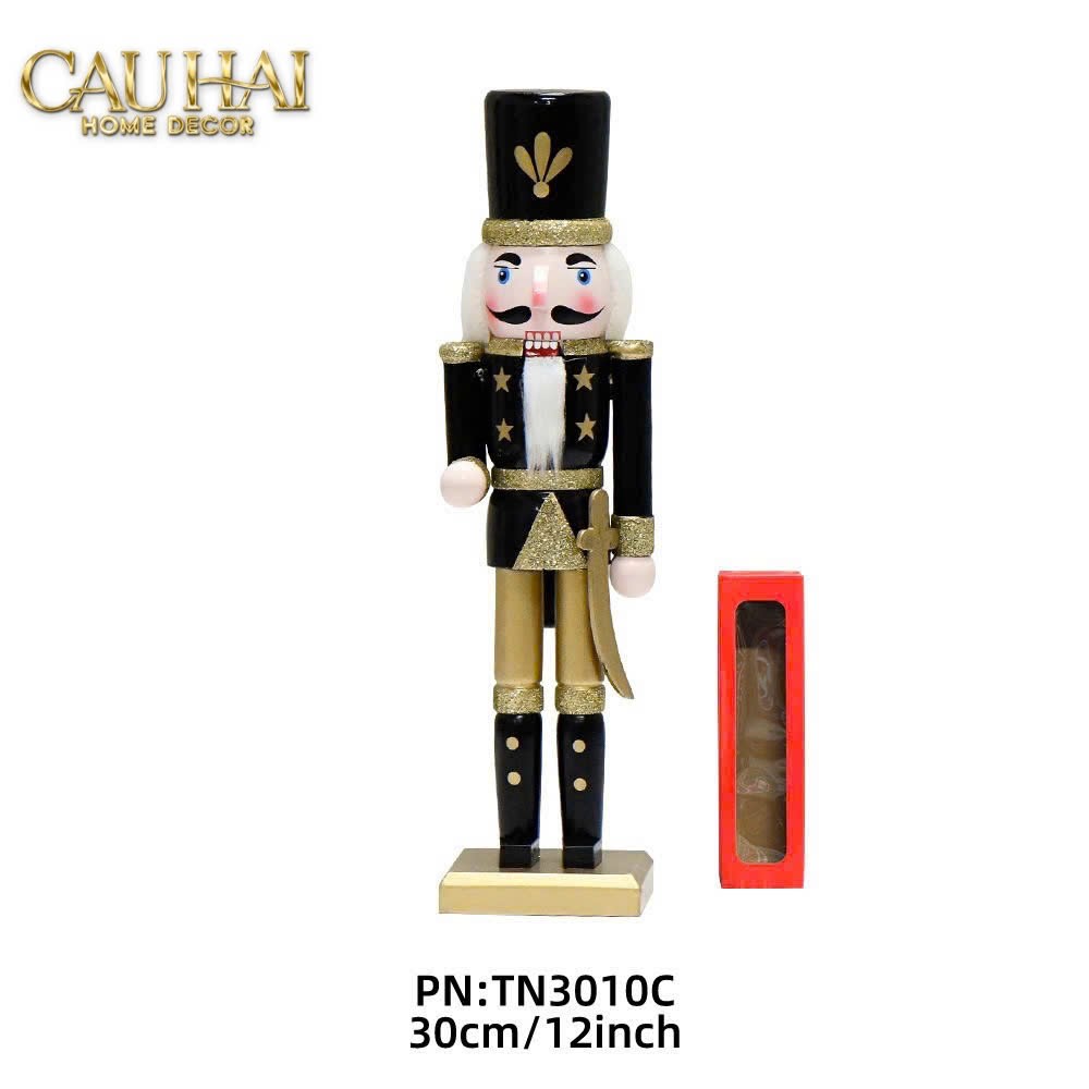 Fêtes Couture - Set 2 Tượng Nutcracker Allure D'Or Minuit Impérial H30-TƯỢNG TRANG TRÍ-Đối tác tại Trung Quốc theo từng đơn đặt hàng-CẬU HAI HOME DECOR