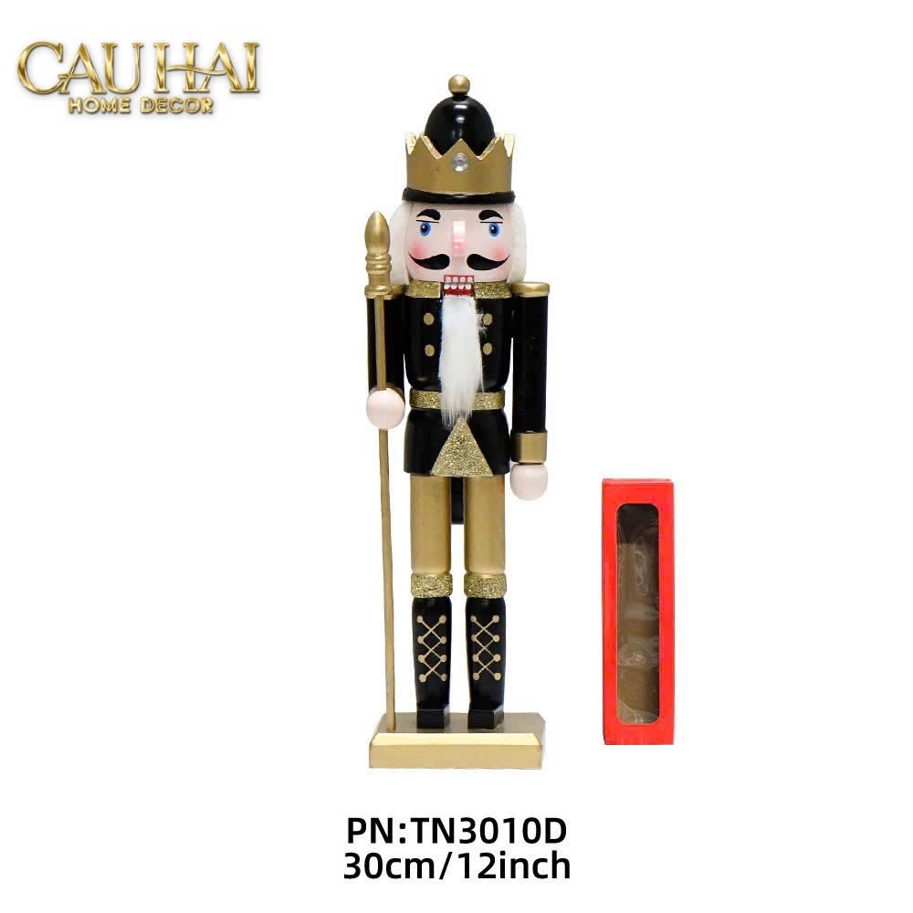 Fêtes Couture - Set 2 Tượng Nutcracker Allure D'Or Minuit Impérial H30-TƯỢNG TRANG TRÍ-Đối tác tại Trung Quốc theo từng đơn đặt hàng-CẬU HAI HOME DECOR