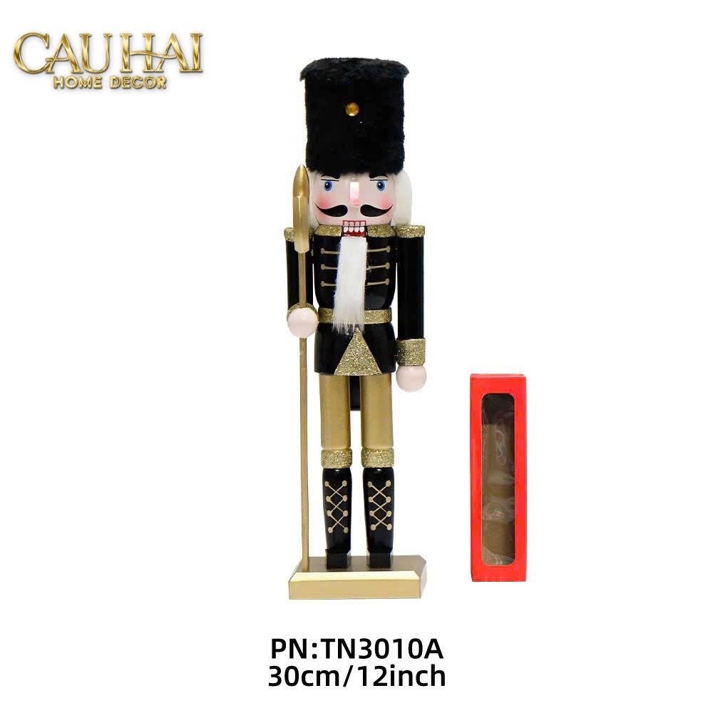 Fêtes Couture - Set 2 Tượng Nutcracker Allure D'Or Minuit Impérial H30-TƯỢNG TRANG TRÍ-Đối tác tại Trung Quốc theo từng đơn đặt hàng-CẬU HAI HOME DECOR