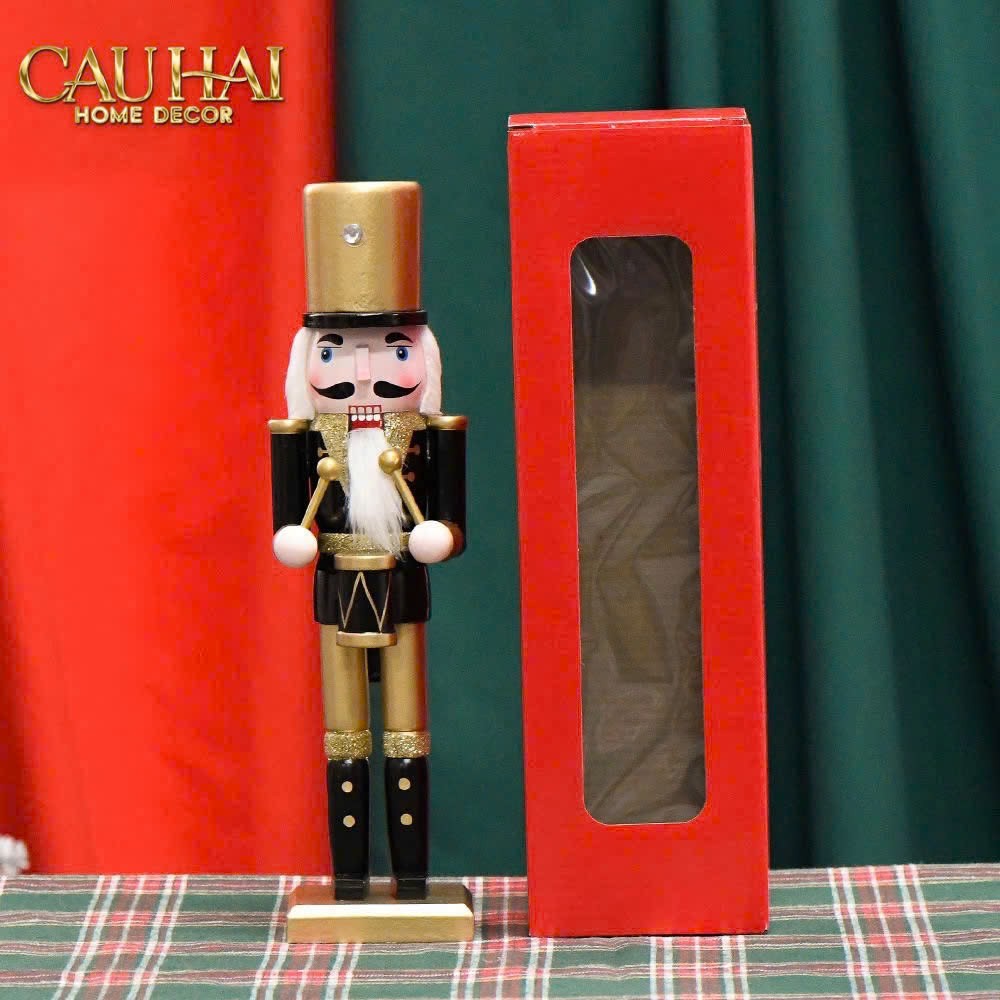 Fêtes Couture - Set 2 Tượng Nutcracker Allure D'Or Minuit Impérial H30-TƯỢNG TRANG TRÍ-Đối tác tại Trung Quốc theo từng đơn đặt hàng-CẬU HAI HOME DECOR