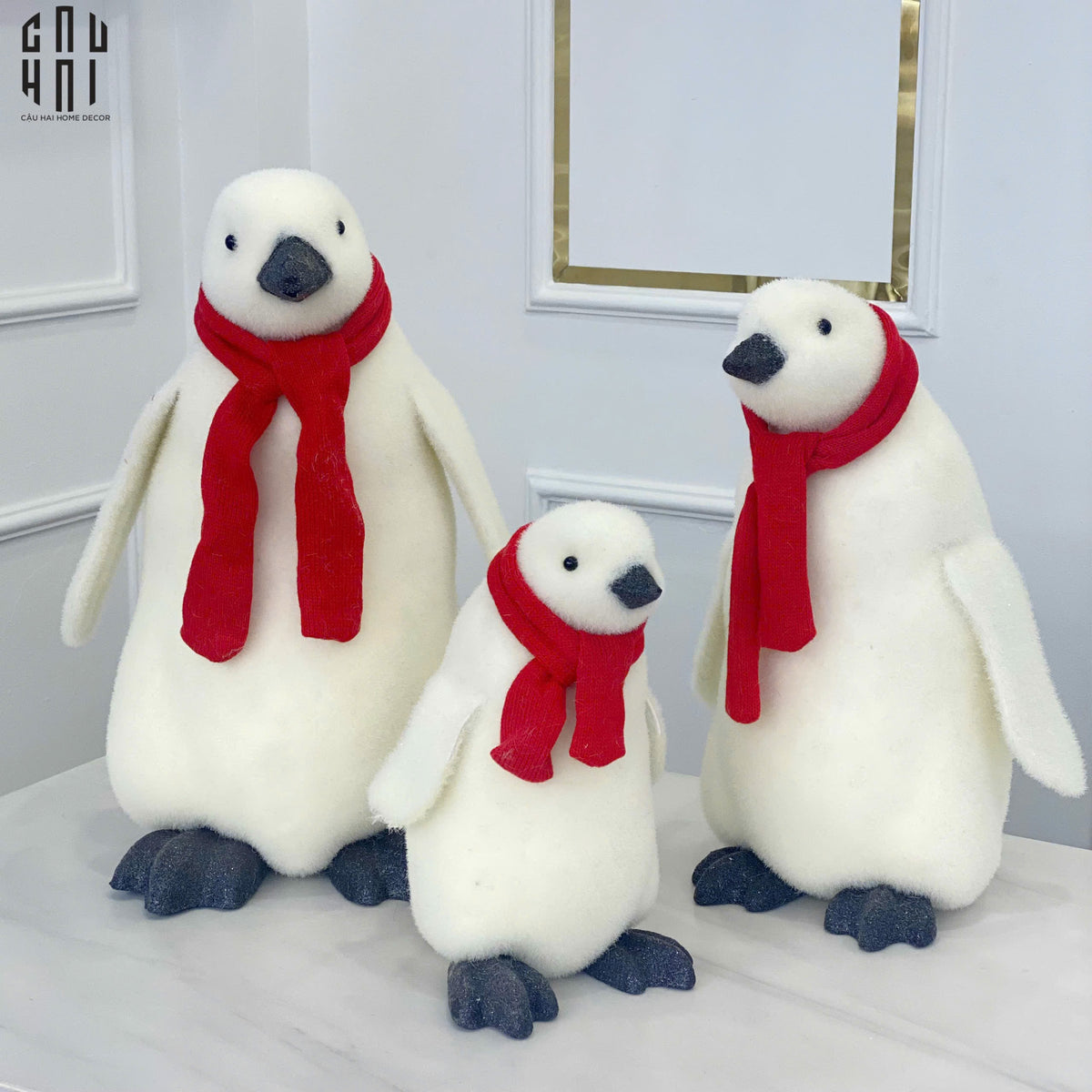 Fêtes Couture - Set 3 Tượng Chim Cánh Cụt - Penguins-TƯỢNG TRANG TRÍ-Đối tác tại Trung Quốc theo từng đơn đặt hàng-CẬU HAI HOME DECOR