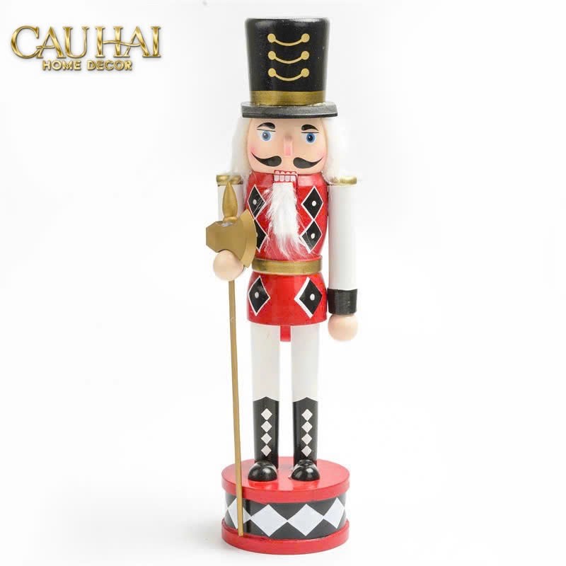 Fêtes Couture - Set 3 Tượng Nutcracker Moyenne Rouge Royal 30Cm-TƯỢNG TRANG TRÍ-Đối tác tại Trung Quốc theo từng đơn đặt hàng-CẬU HAI HOME DECOR