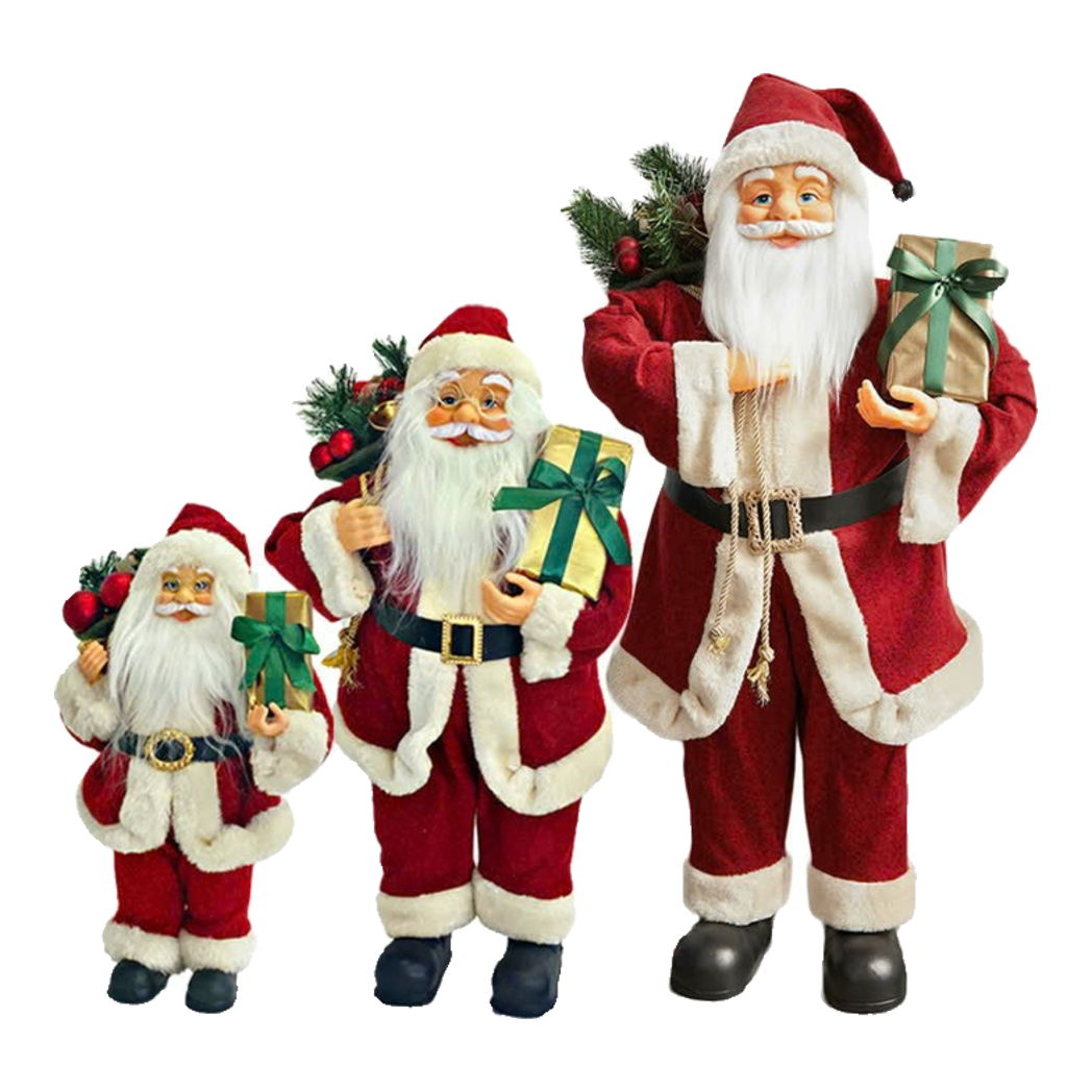 Fêtes Couture - Set 3 Tượng Santa Claus Noel-TƯỢNG TRANG TRÍ-Đối tác tại Trung Quốc theo từng đơn đặt hàng-CẬU HAI HOME DECOR