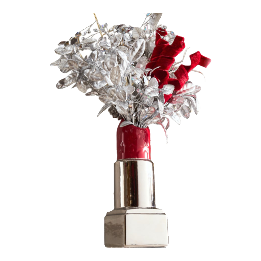 Fêtes Couture - Set Bình Và Hoa D.O Rouge Platinum Velvet-BÌNH HOA-Đối tác tại Trung Quốc theo từng đơn đặt hàng-CẬU HAI HOME DECOR