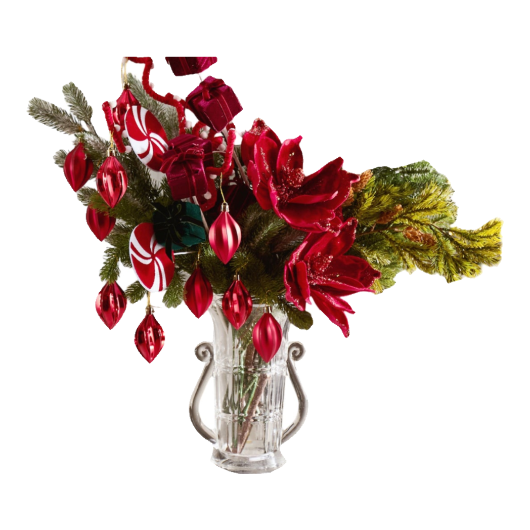 Fêtes Couture - Set Bình Và Hoa Orpheus Christmas Red Velvet-BÌNH HOA-Đối tác tại Trung Quốc theo từng đơn đặt hàng-CẬU HAI HOME DECOR
