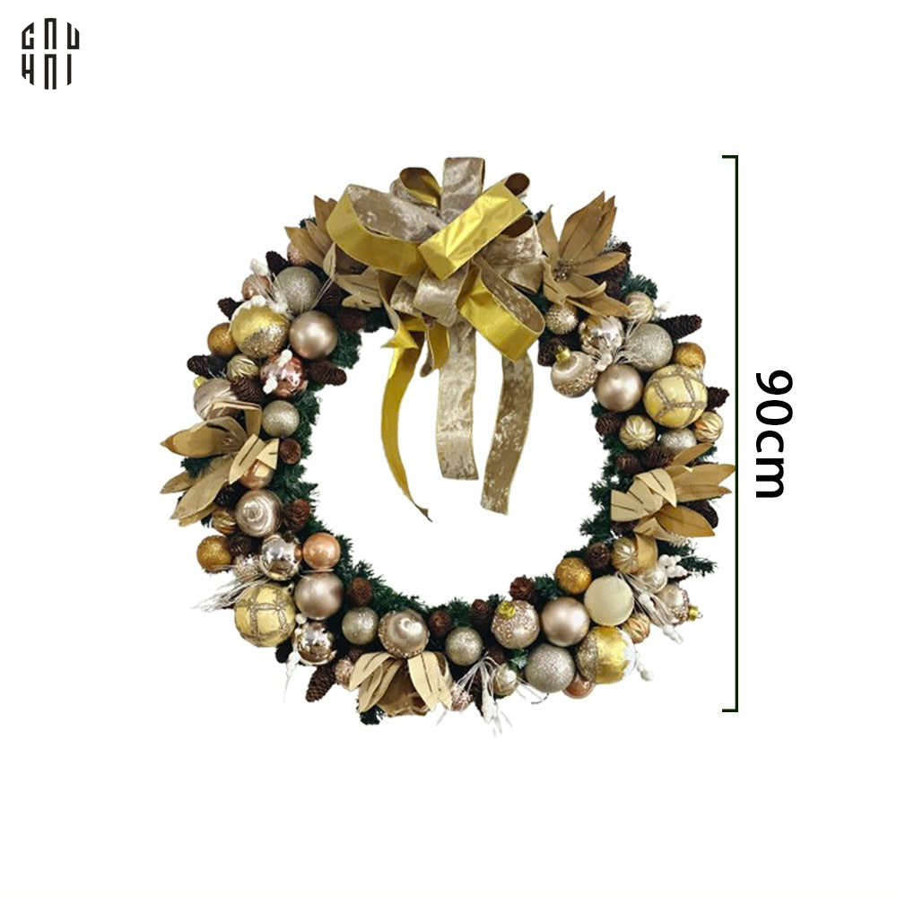 Fêtes Couture - Super Golden Era Christmas Wreath 90Cm-TRANG TRÍ GIÁNG SINH-Đối tác tại Trung Quốc theo từng đơn đặt hàng-CẬU HAI HOME DECOR