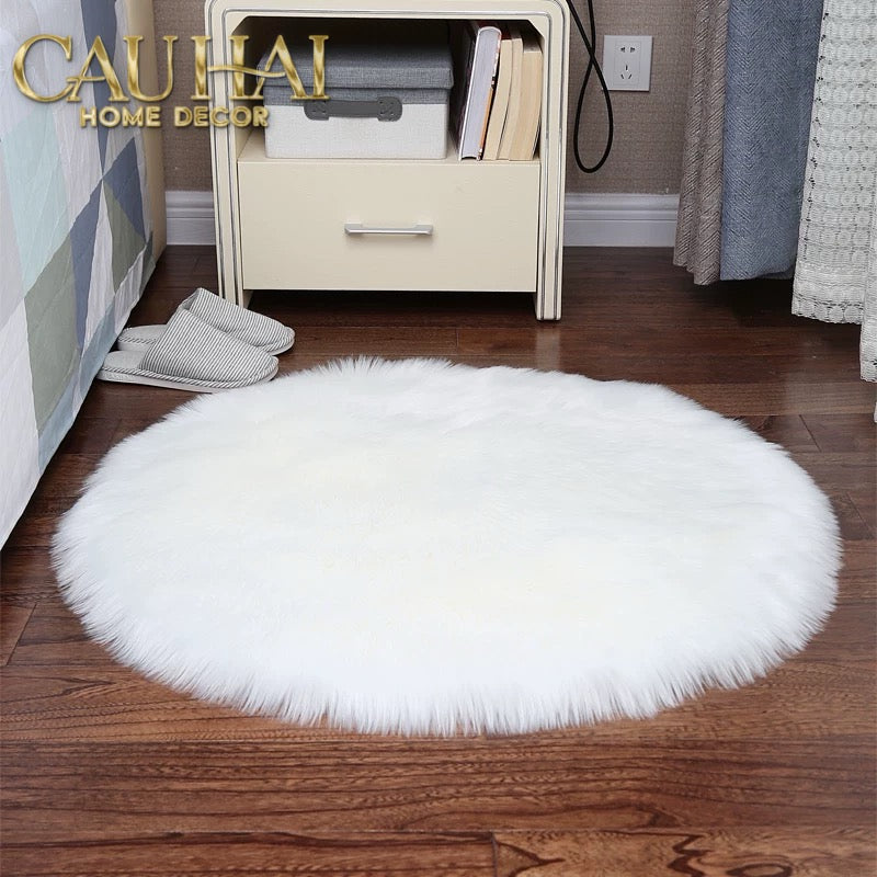 Fêtes Couture - Thảm Tròn Lông Tuyết D100 Blanche-Neige-THẢM TRÒN-Đối tác tại Trung Quốc theo từng đơn đặt hàng-CẬU HAI HOME DECOR