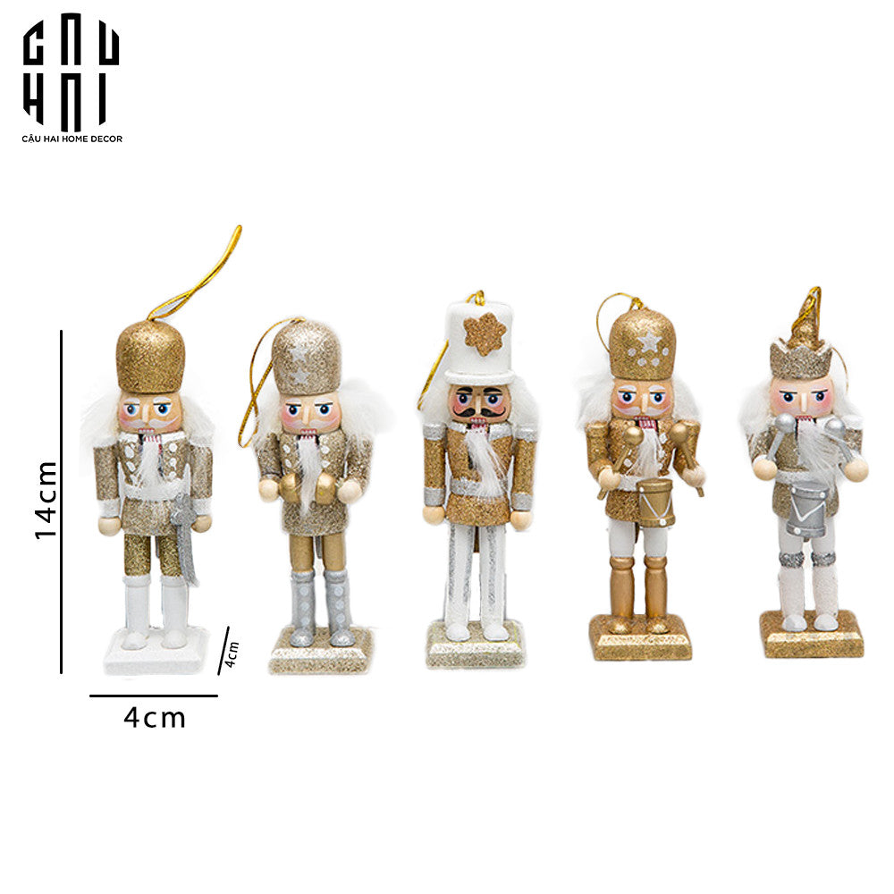 Fêtes Couture - Tượng Nutcracker 5Pcs - Gold-TƯỢNG TRANG TRÍ-Đối tác tại Trung Quốc theo từng đơn đặt hàng-CẬU HAI HOME DECOR