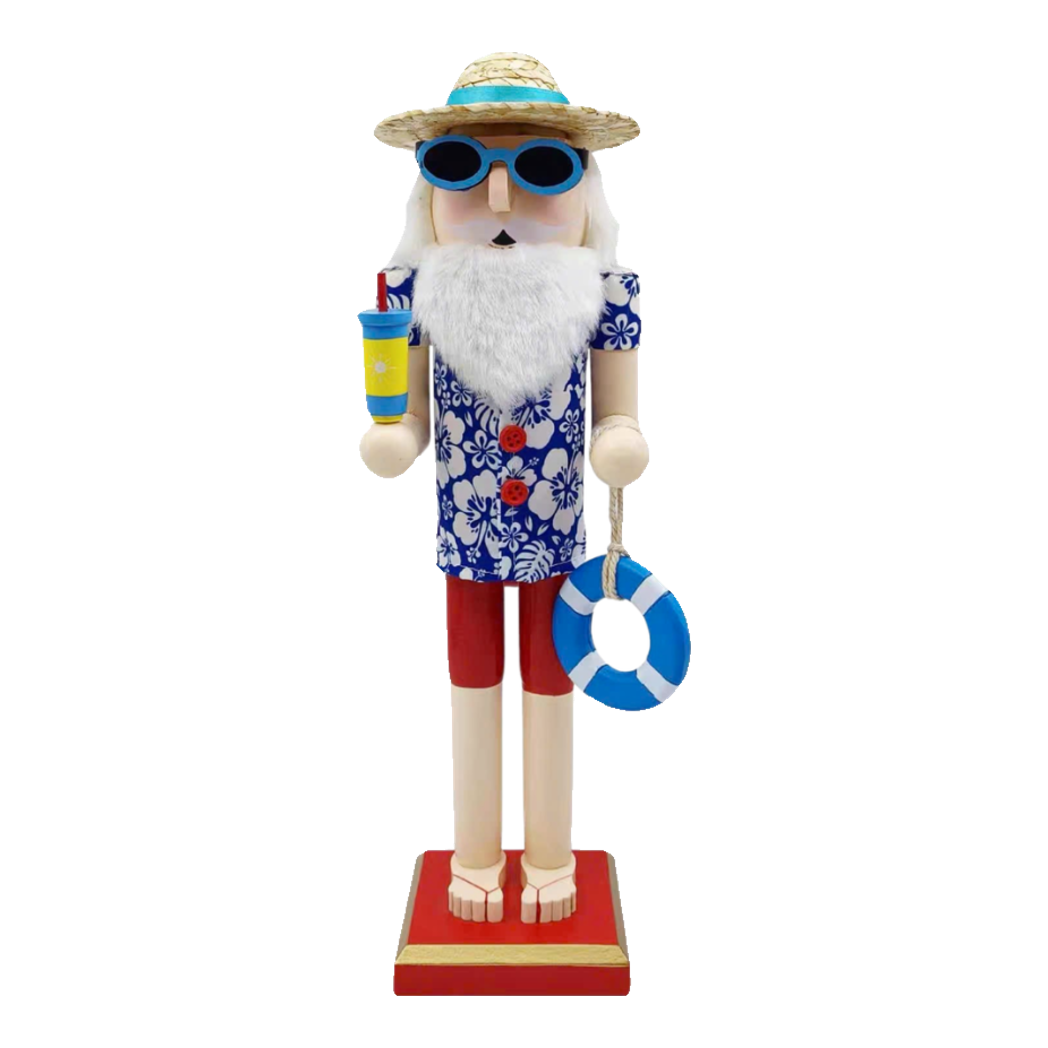 Fêtes Couture - Tượng Nutcracker Hawaii 38Cm-TƯỢNG TRANG TRÍ-Đối tác tại Trung Quốc theo từng đơn đặt hàng-CẬU HAI HOME DECOR