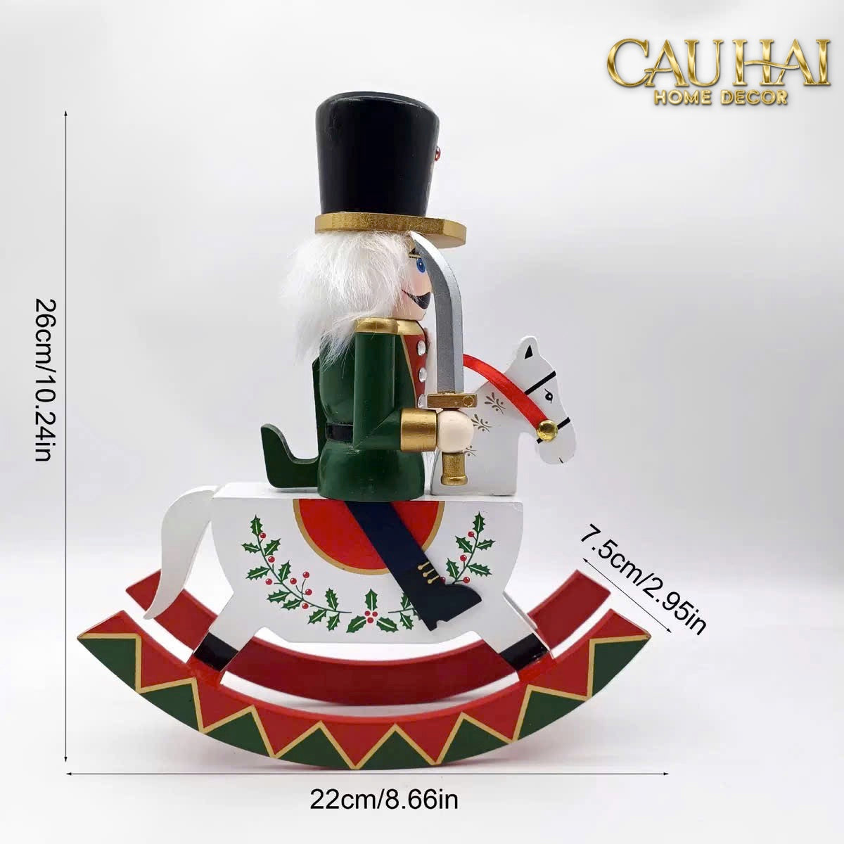 Fêtes Couture - Tượng Nutcracker Royal Cavalier H25-TƯỢNG TRANG TRÍ-Đối tác tại Trung Quốc theo từng đơn đặt hàng-CẬU HAI HOME DECOR
