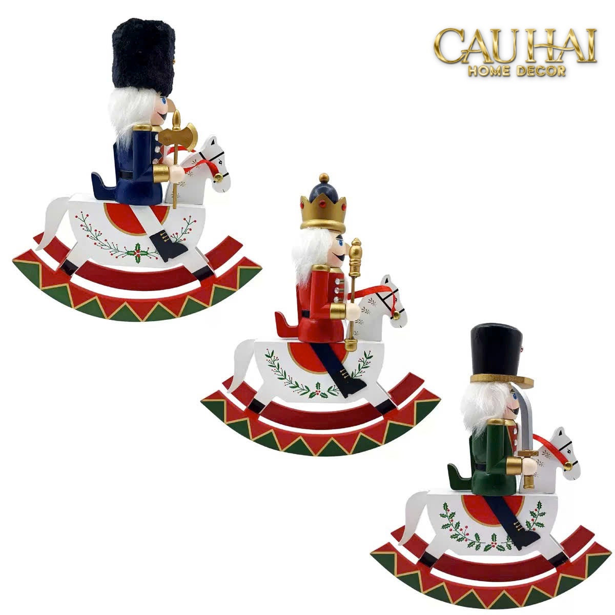 Fêtes Couture - Tượng Nutcracker Royal Cavalier H25-TƯỢNG TRANG TRÍ-Đối tác tại Trung Quốc theo từng đơn đặt hàng-CẬU HAI HOME DECOR