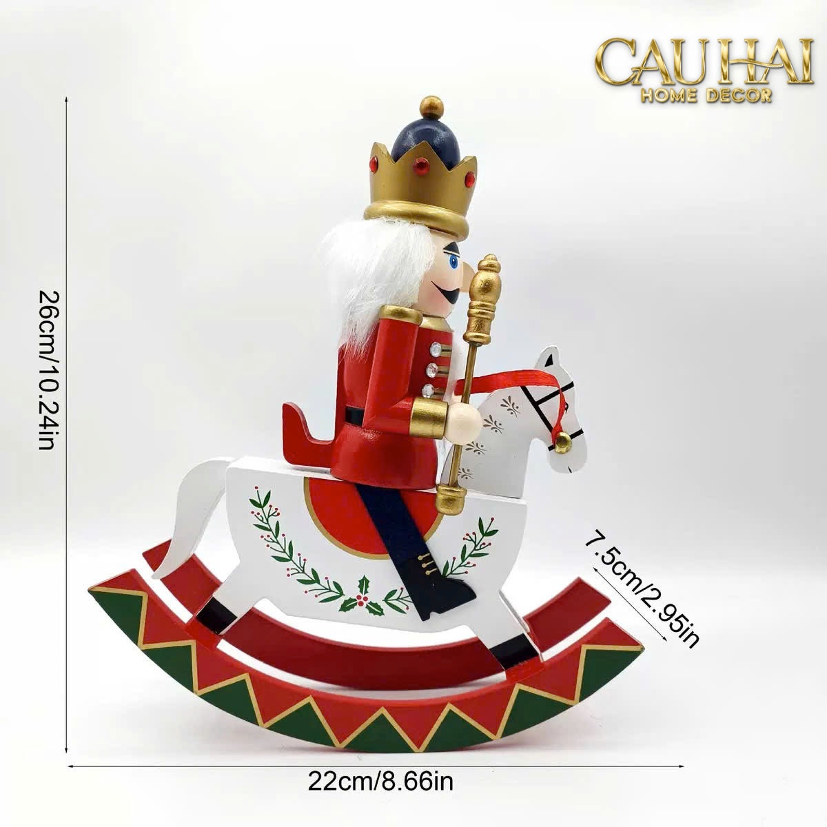 Fêtes Couture - Tượng Nutcracker Royal Cavalier H25-TƯỢNG TRANG TRÍ-Đối tác tại Trung Quốc theo từng đơn đặt hàng-CẬU HAI HOME DECOR