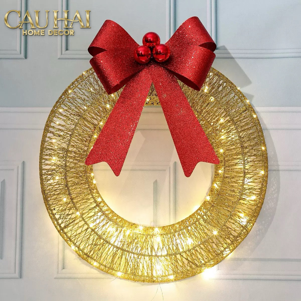 Fêtes Couture - Vòng Ánh Sáng Trang Trí Giáng Sinh Holy Halo - Christmas Wreath-LY THỦY TINH-CẬU HAI HOME DECOR-CẬU HAI HOME DECOR