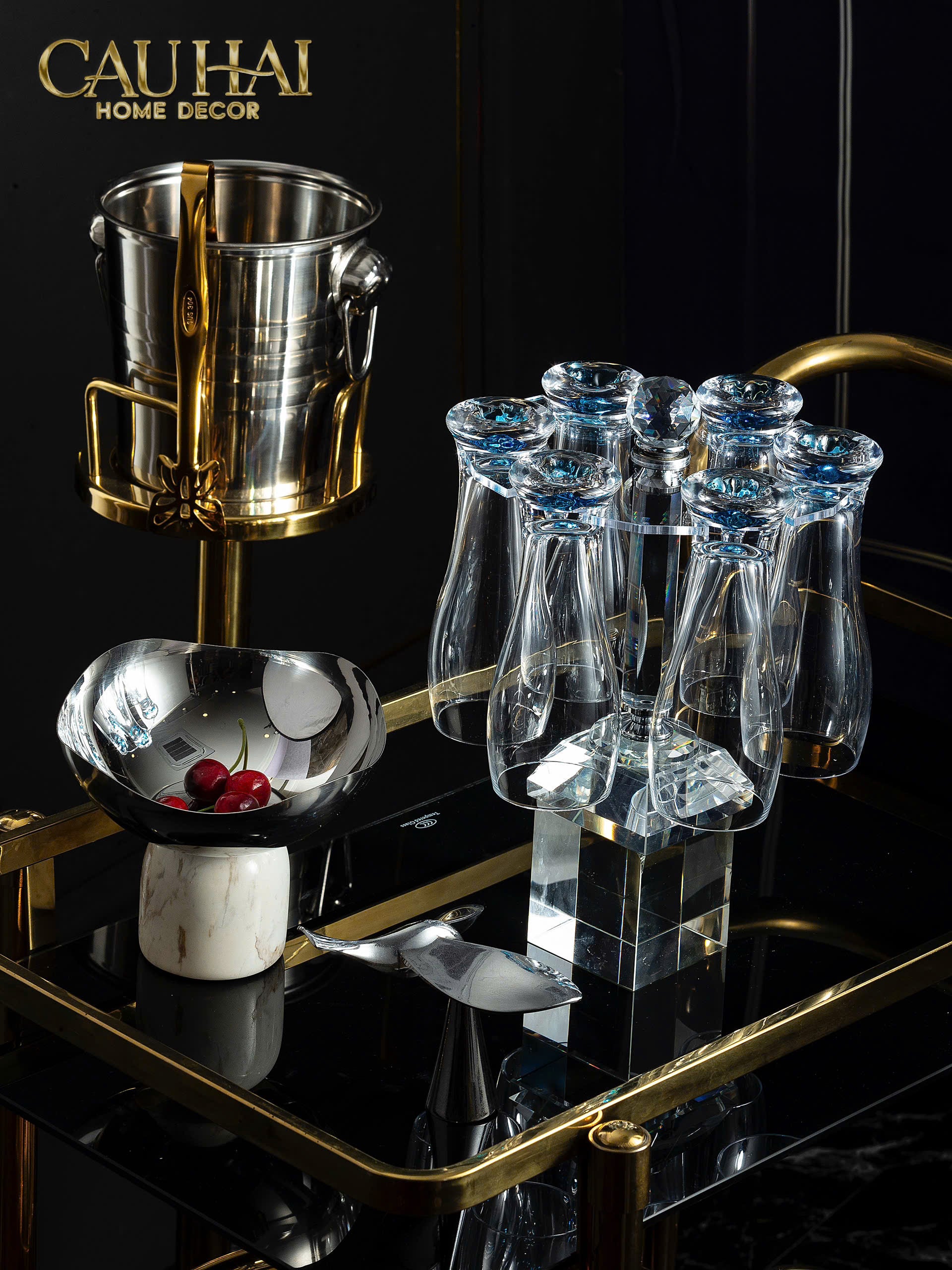 XÔ ĐÁ ROYAL BEAST SILVER ICE BUCKET - CẬU HAI HOME DECOR