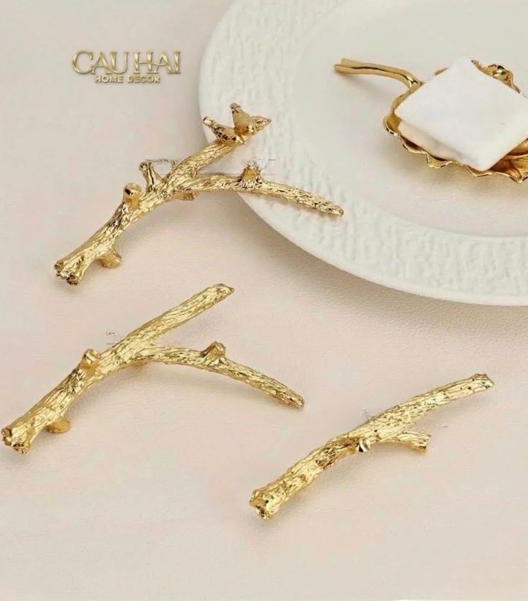 Gác Đũa Nhánh Cây Golden Bird Branch Harmony Premium Chopstick Rack 11 x 8.4 cm-CẬU HAI HOME DECOR