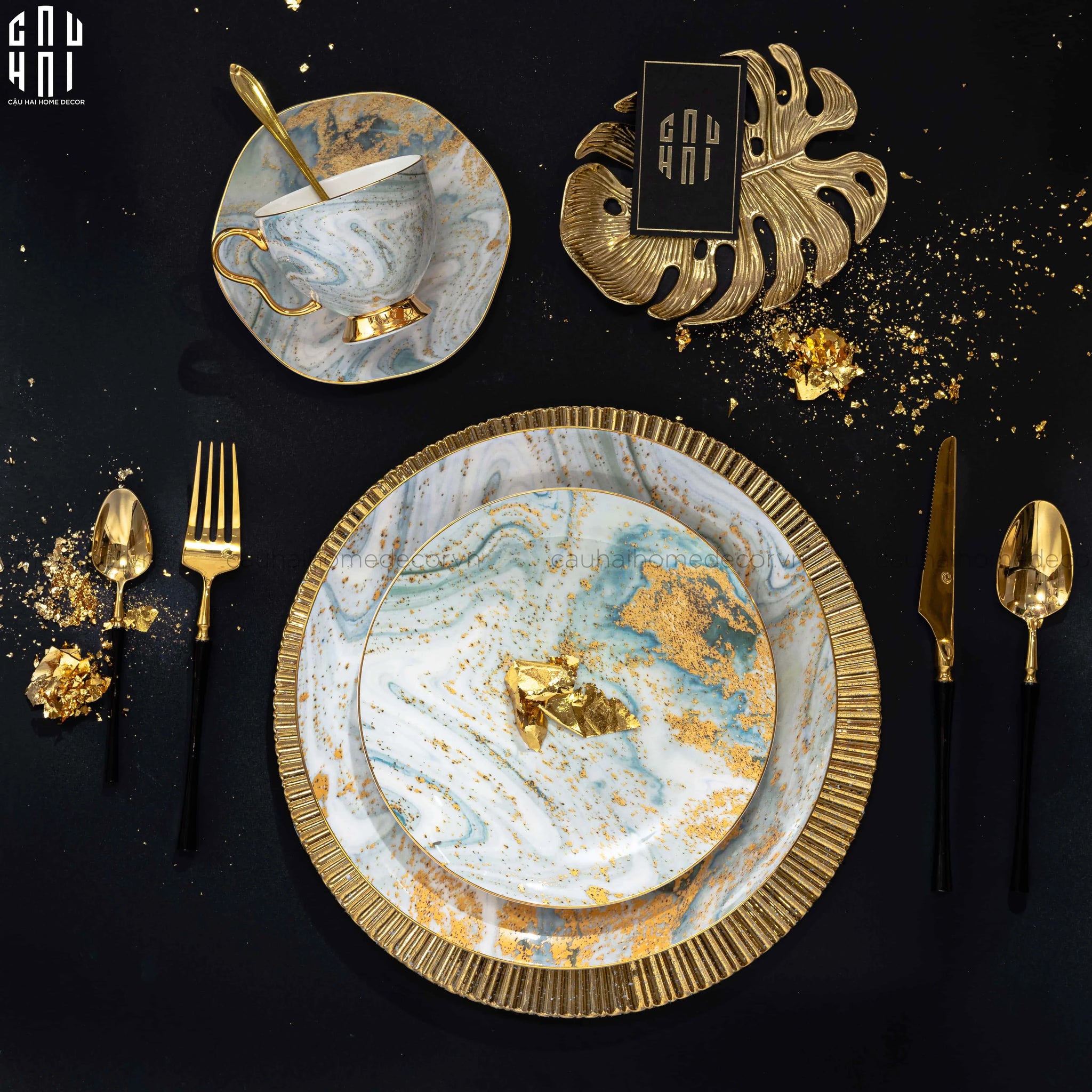 GALAXY DINNER PLATE SET 2PCS SS25 - CẬU HAI HOME DECOR