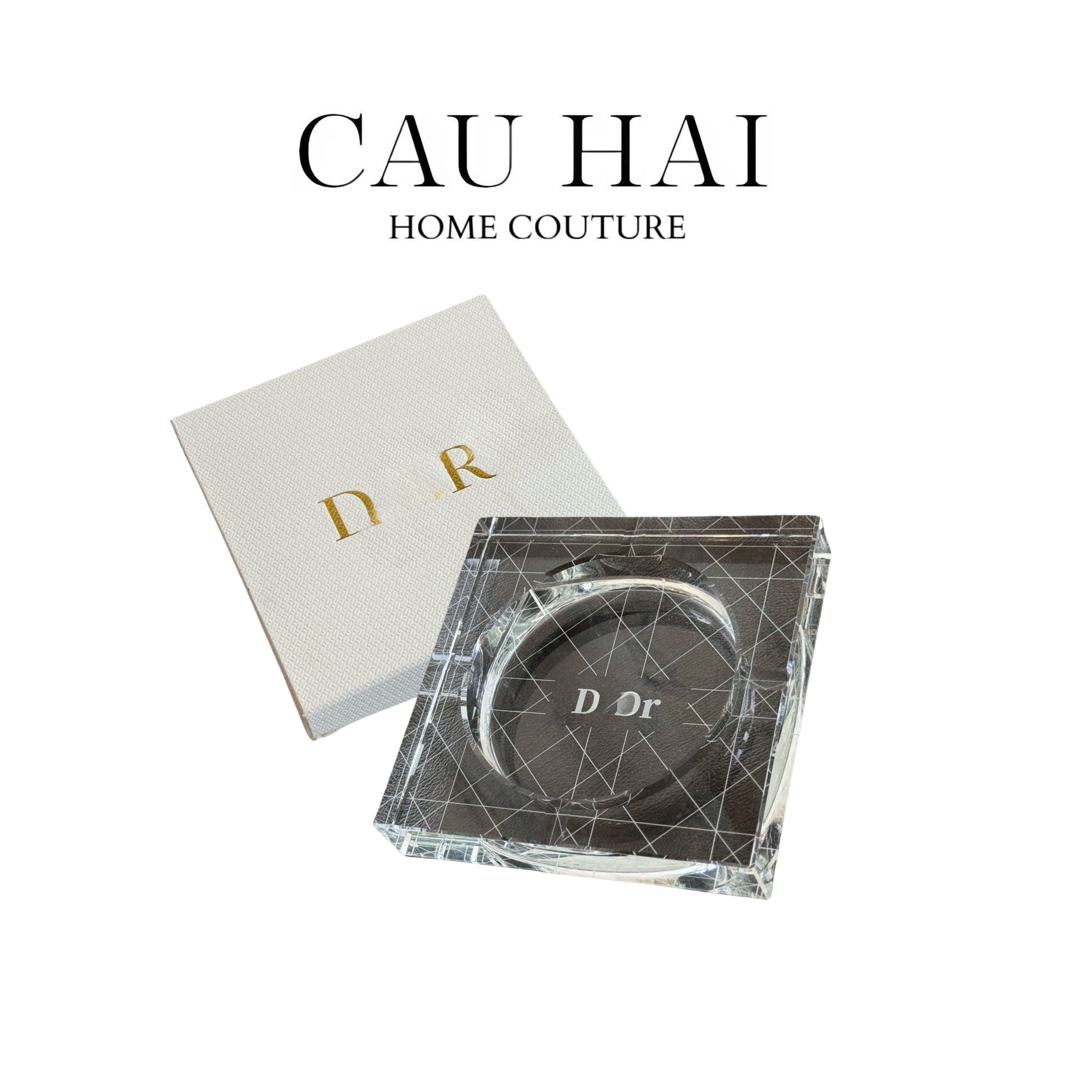 HOME COUTURE - GẠT TÀN CRYSTAL D.O ASHTRAY FULL BOX SIZE 15 - CẬU HAI HOME DECOR