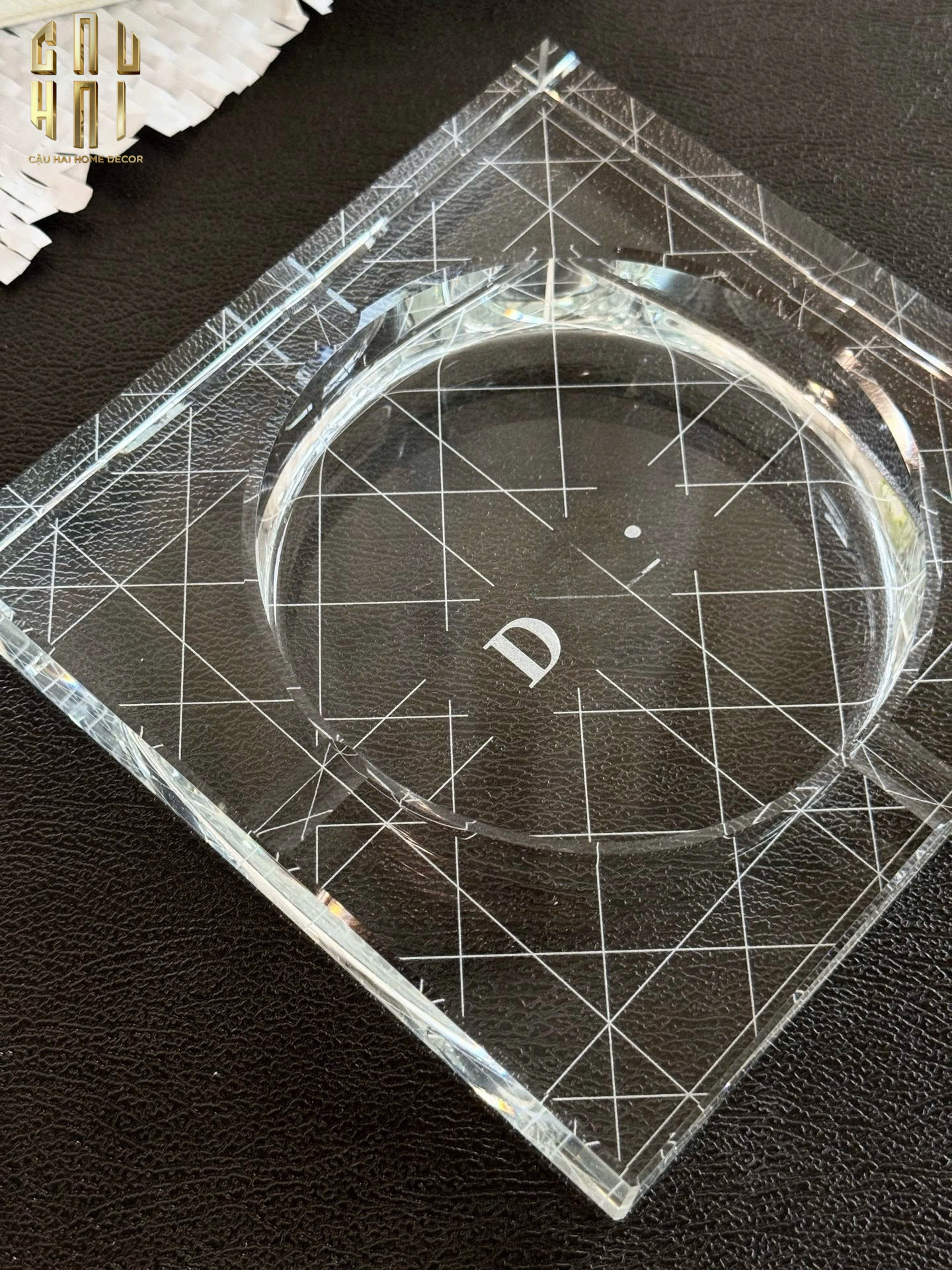 HOME COUTURE - GẠT TÀN CRYSTAL D.O ASHTRAY FULL BOX SIZE 15 - CẬU HAI HOME DECOR