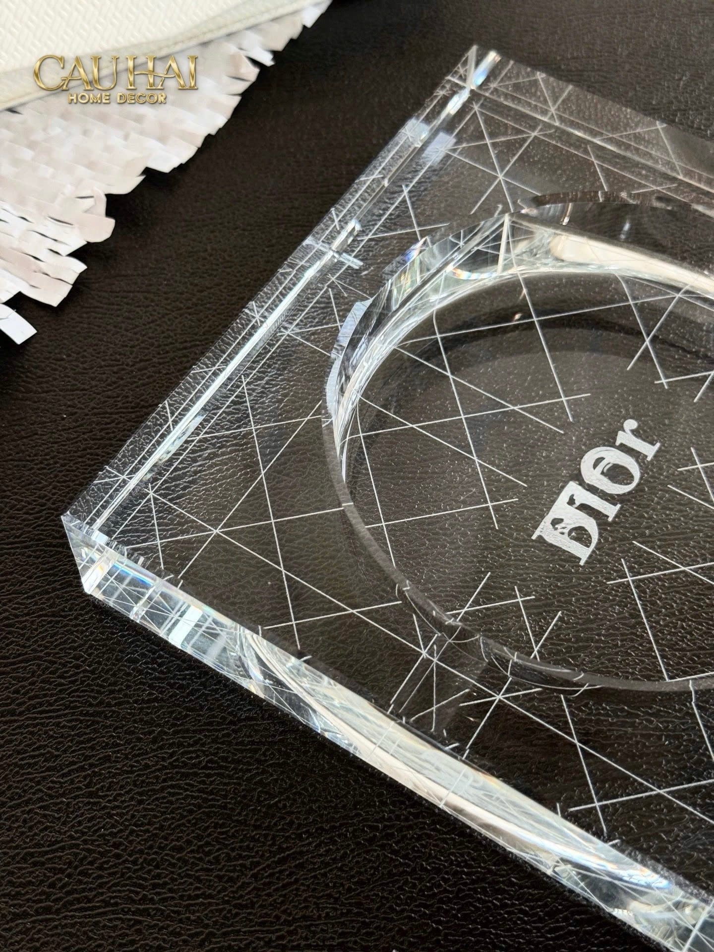 HOME COUTURE - GẠT TÀN CRYSTAL D.O ASHTRAY FULL BOX SIZE 15 - CẬU HAI HOME DECOR