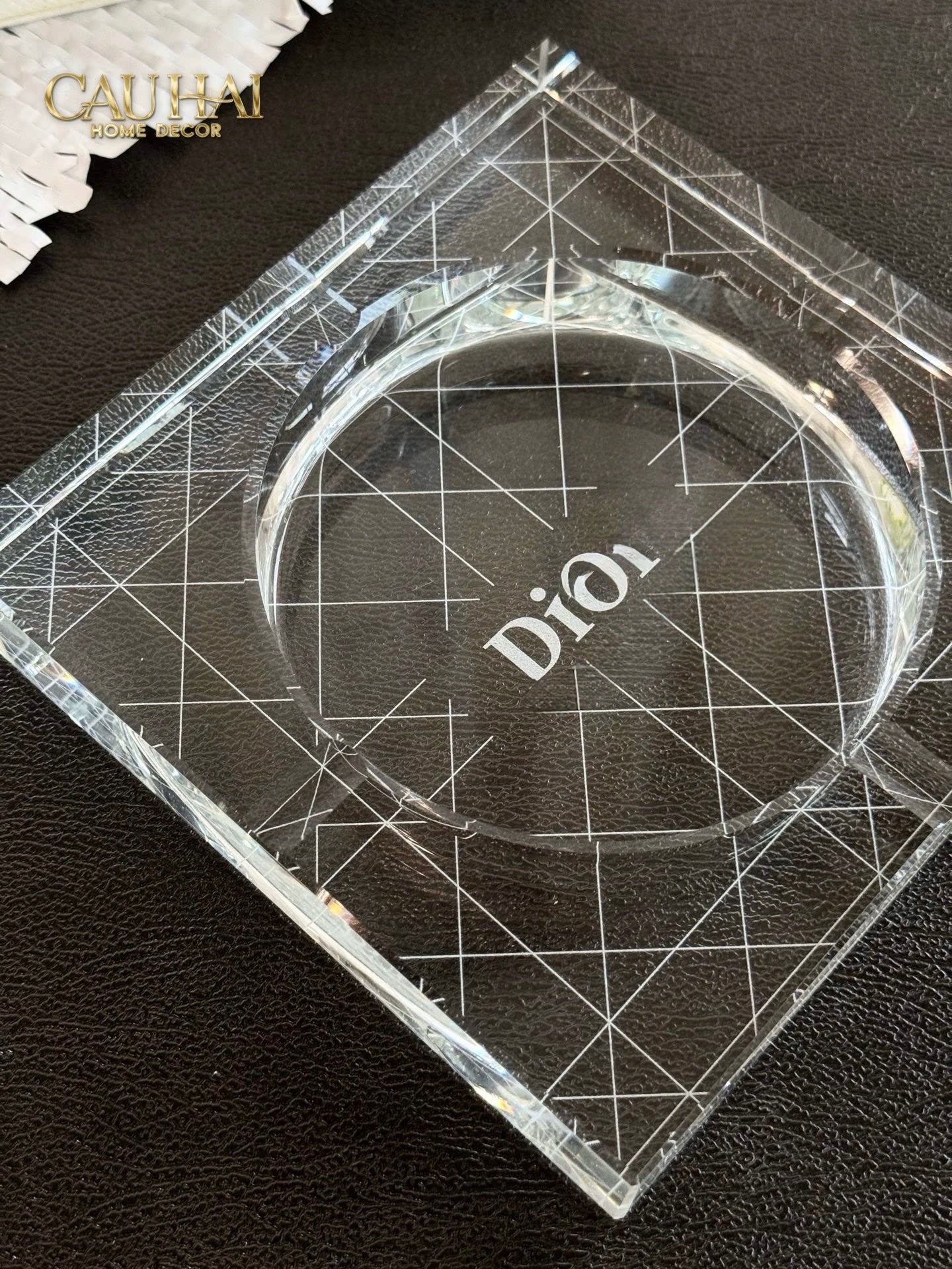 HOME COUTURE - GẠT TÀN CRYSTAL D.O ASHTRAY FULL BOX SIZE 15 - CẬU HAI HOME DECOR