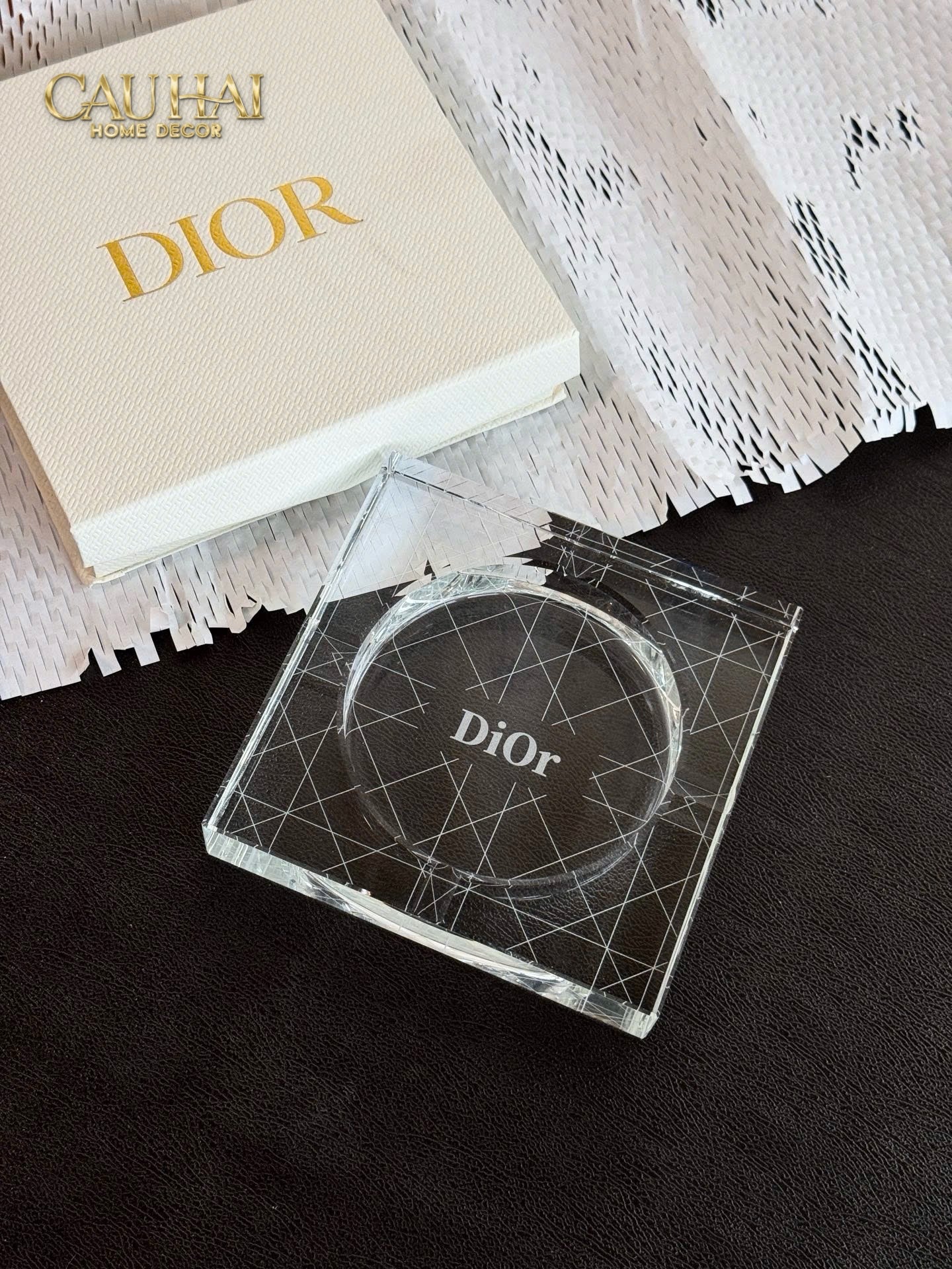 HOME COUTURE - GẠT TÀN CRYSTAL D.O ASHTRAY FULL BOX SIZE 15 - CẬU HAI HOME DECOR