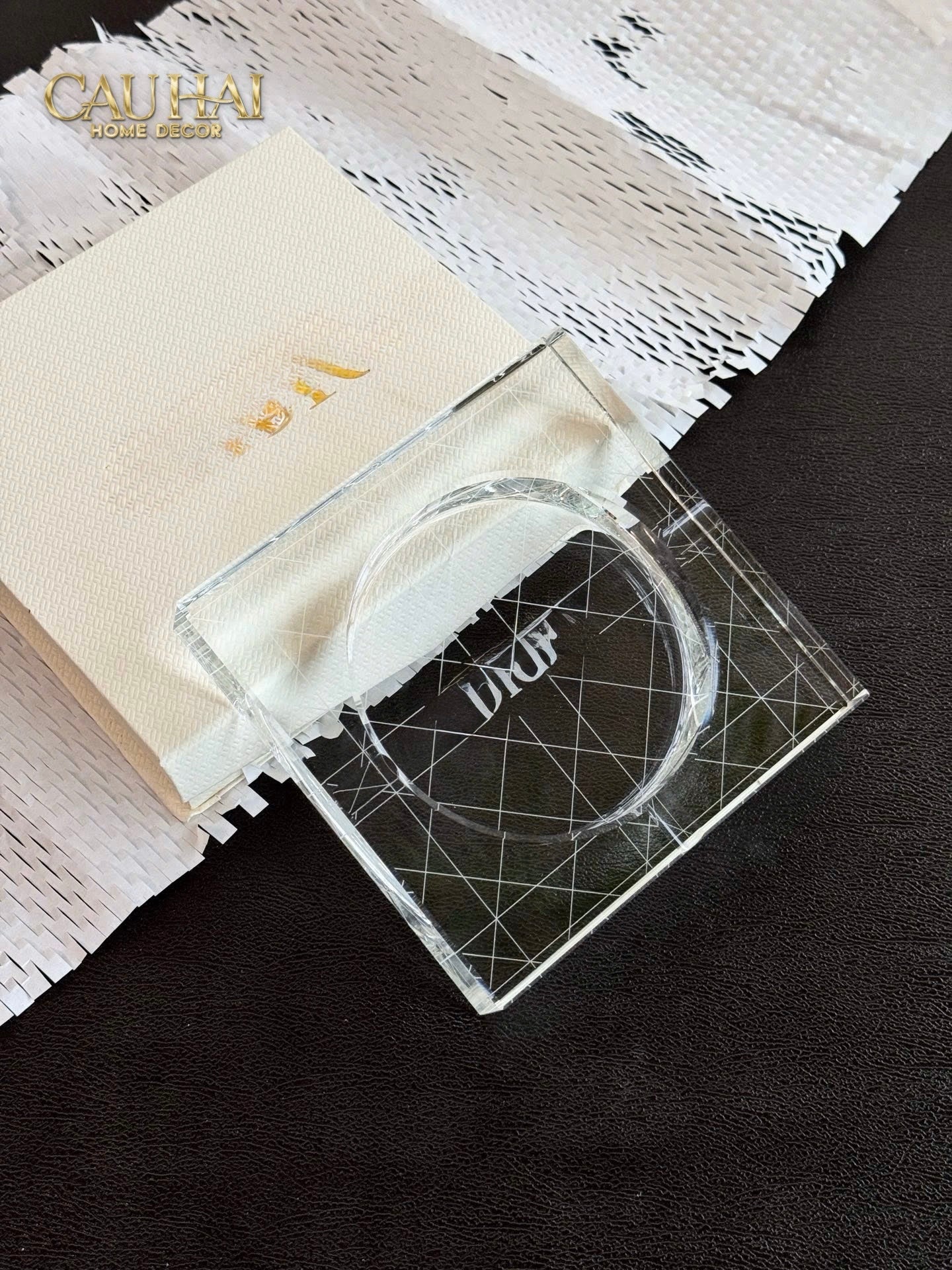 HOME COUTURE - GẠT TÀN CRYSTAL D.O ASHTRAY FULL BOX SIZE 15 - CẬU HAI HOME DECOR