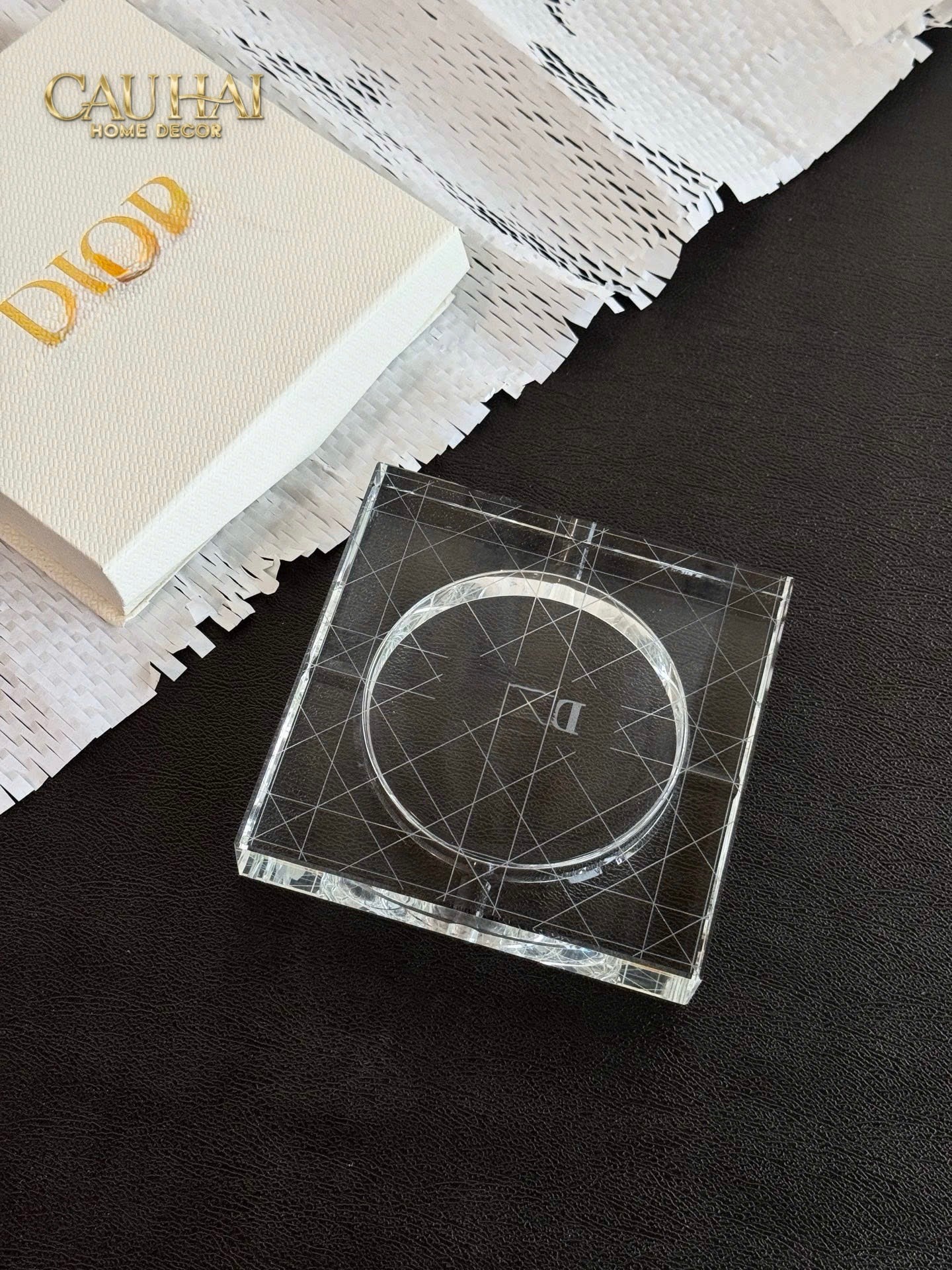 HOME COUTURE - GẠT TÀN CRYSTAL D.O ASHTRAY FULL BOX SIZE 15 - CẬU HAI HOME DECOR