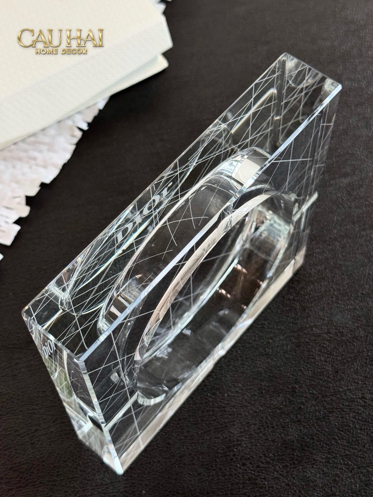 HOME COUTURE - GẠT TÀN CRYSTAL D.O ASHTRAY FULL BOX SIZE 15 - CẬU HAI HOME DECOR