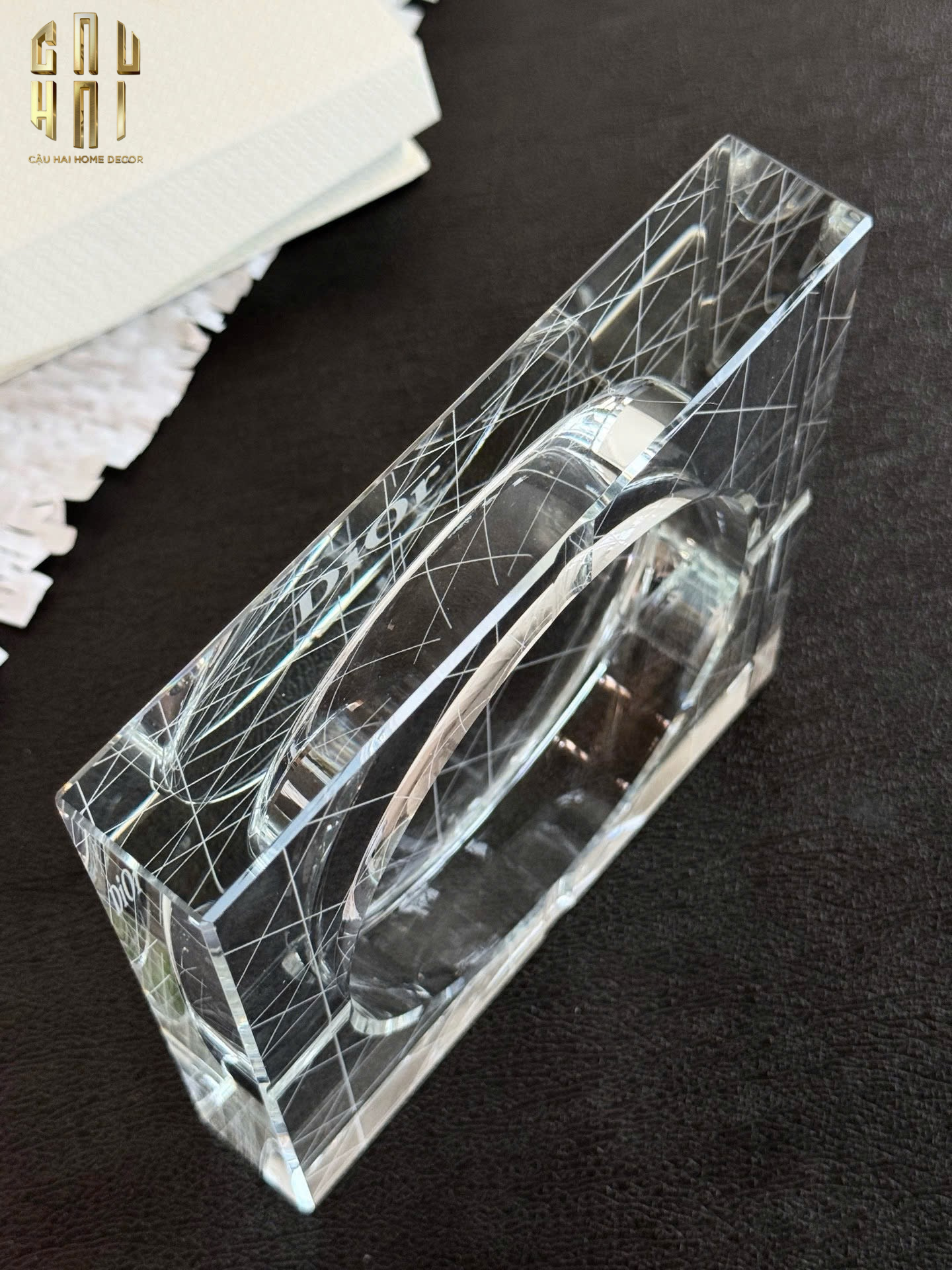 HOME COUTURE - GẠT TÀN CRYSTAL D.O ASHTRAY FULL BOX SIZE 15 - CẬU HAI HOME DECOR