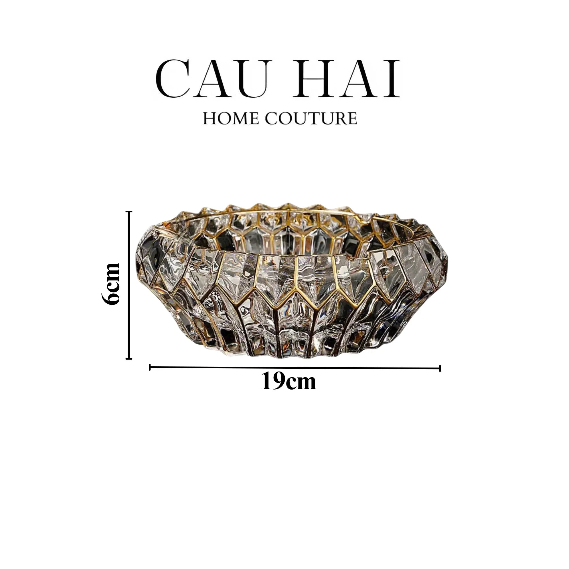 GẠT TÀN CRYSTAL REGAL ASHTRAY - CẬU HAI HOME DECOR