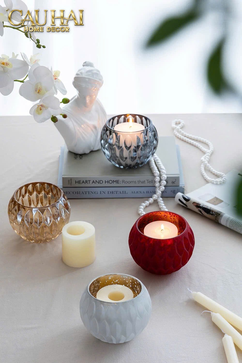 LỌ NẾN OPALINE AURUM GLOW CANDLE BOWL. - CẬU HAI HOME DECOR