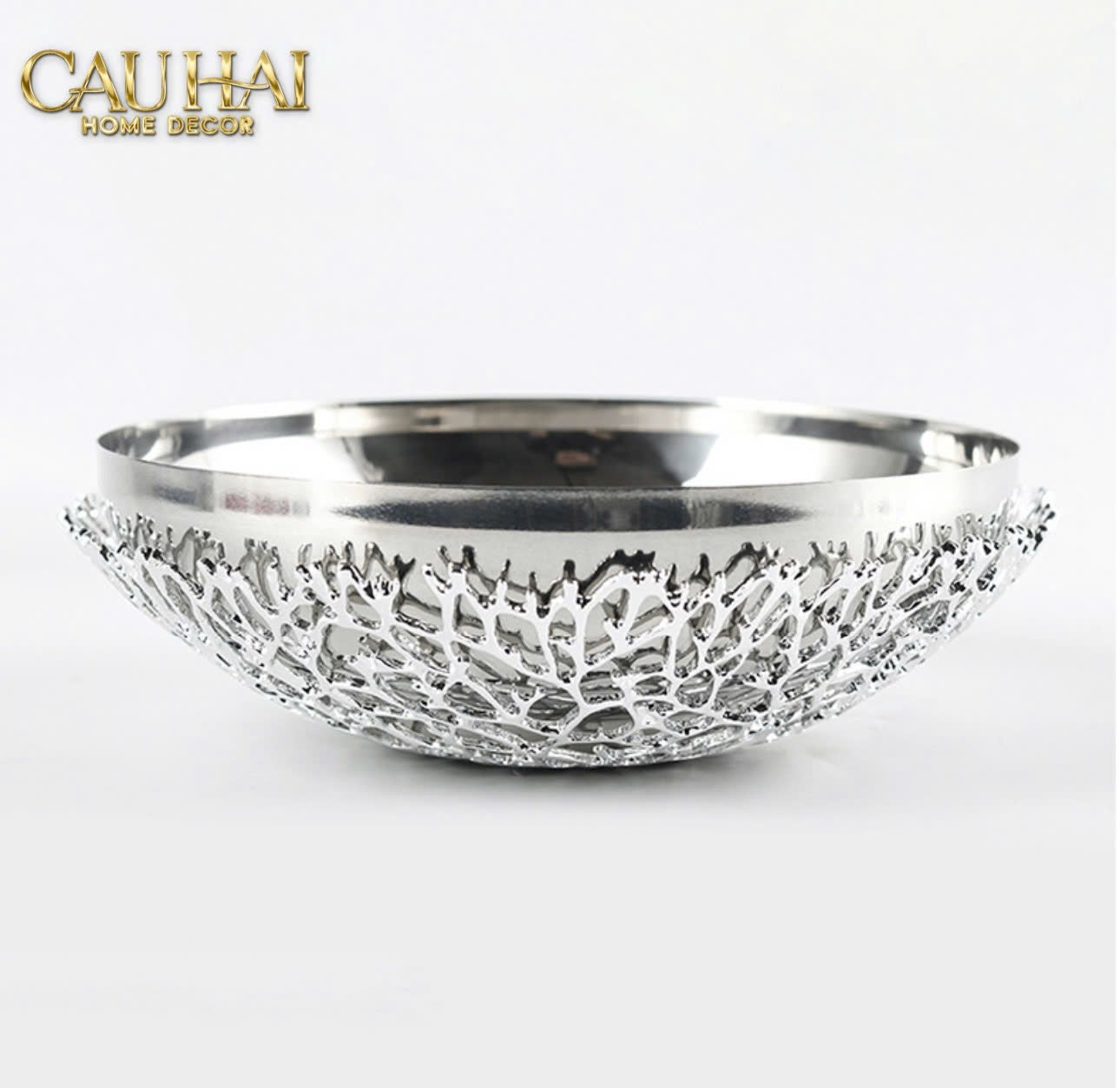 Elysian - Đĩa Platinum Branche Argentée D25-CẬU HAI HOME DECOR