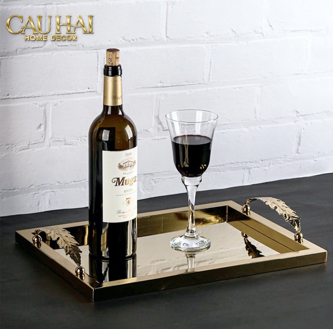 HOME COUTURE - KHAY "MIDAS TOUCH" GILDED FUR HANDLE 35X45 - CẬU HAI HOME DECOR