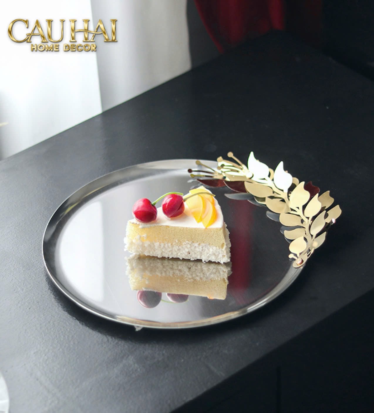 Elysian - Đĩa Platinum Olive Branch Disk D28-CẬU HAI HOME DECOR