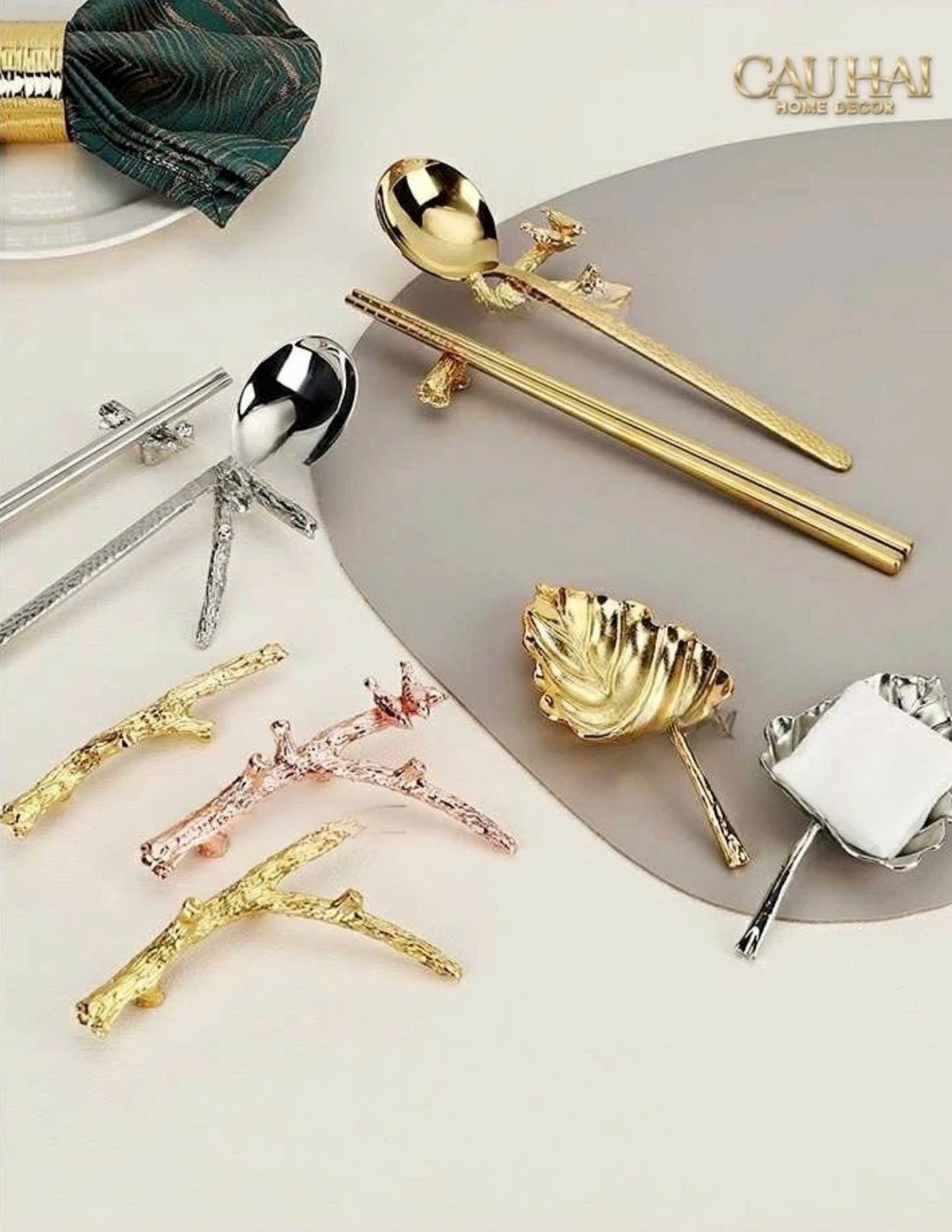 GÁC ĐŨA GOLDEN BRANCH PREMIUM CHOPSTICK RACK - CẬU HAI HOME DECOR