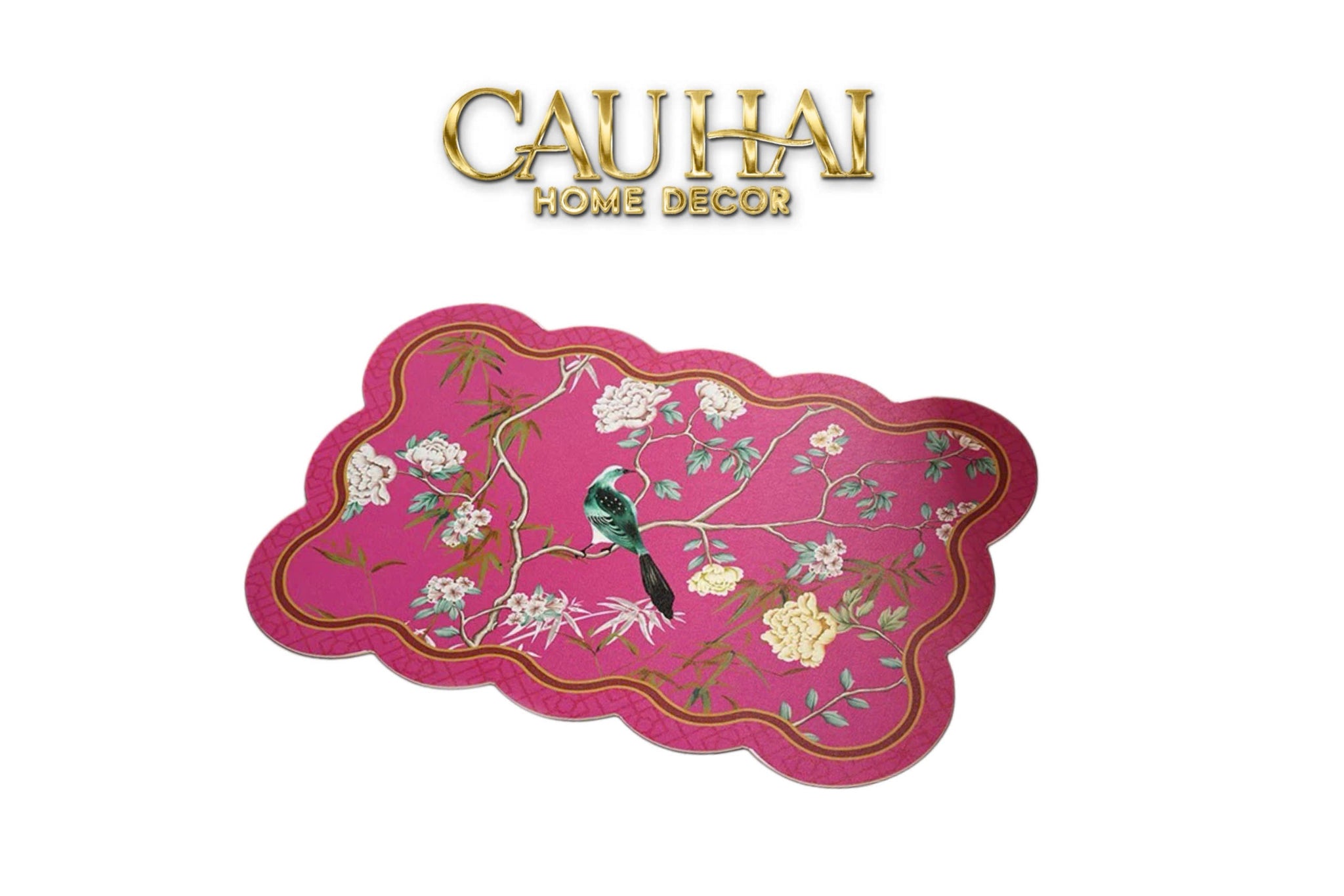 THẢM BỒN TẮM MICROFIBER 60X90 - IMPÉRIALE FUCHSIA ROSE – SCALLOP EDGE - CẬU HAI HOME DECOR