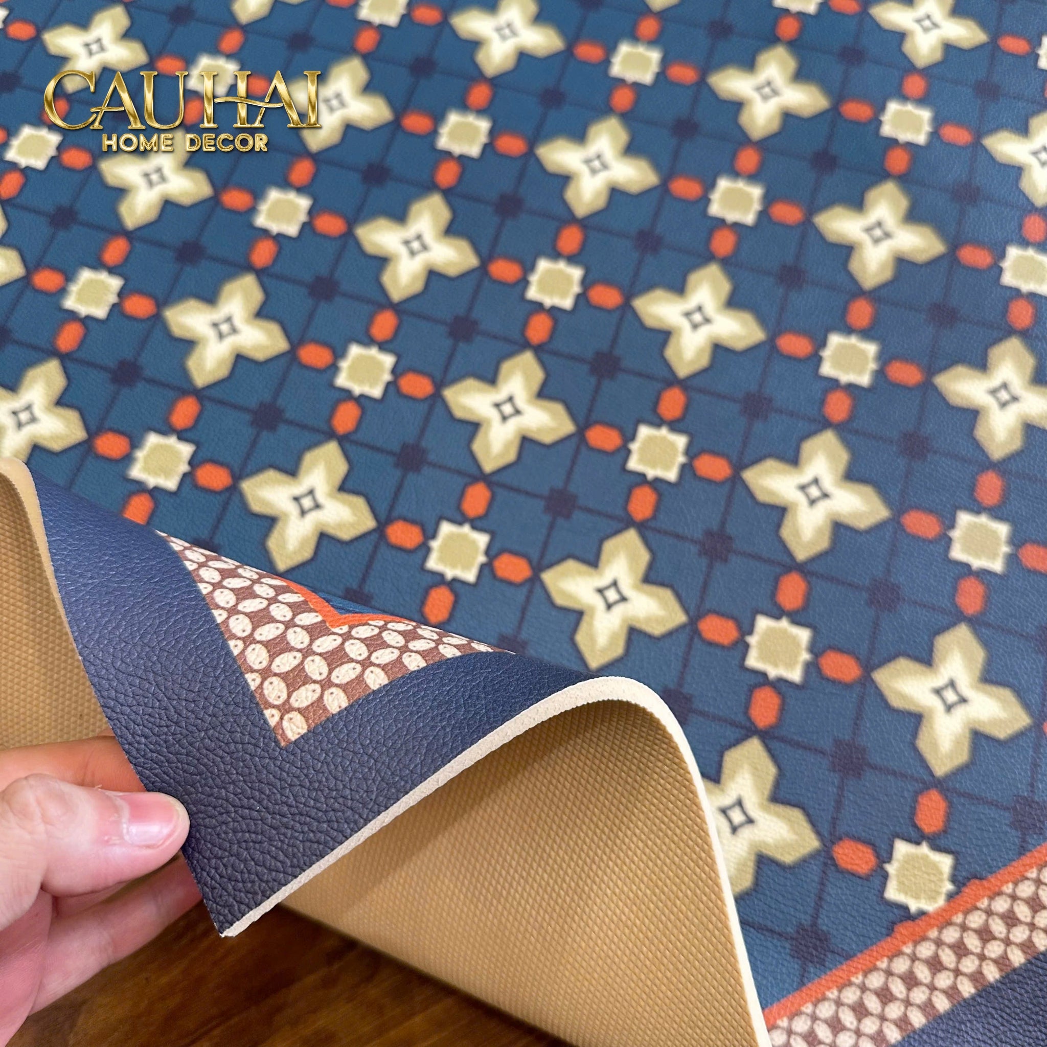 THẢM CỬA DA 60X90 - LATTICE OF LUXURY DOOR MAT - CẬU HAI HOME DECOR