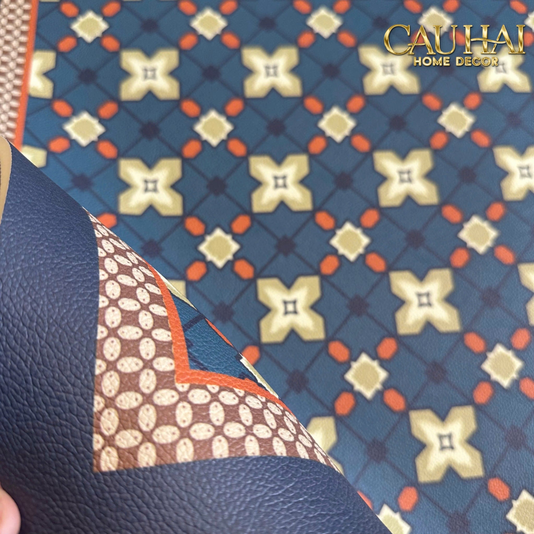 THẢM CỬA DA 60X90 - LATTICE OF LUXURY DOOR MAT - CẬU HAI HOME DECOR