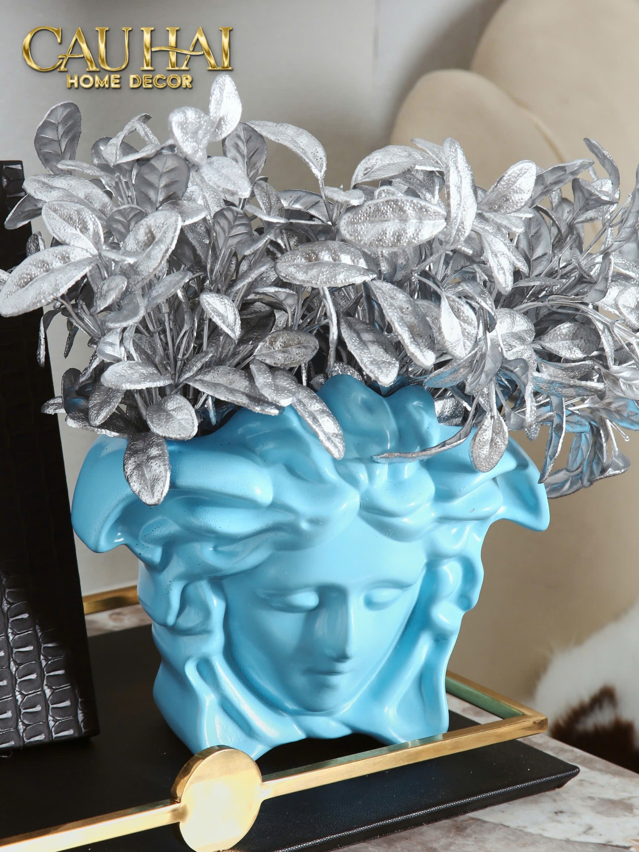 TƯỢNG BÌNH HOA MEDUSA VS SIGNATURE VASE - BLUE / BLANC - CẬU HAI HOME DECOR