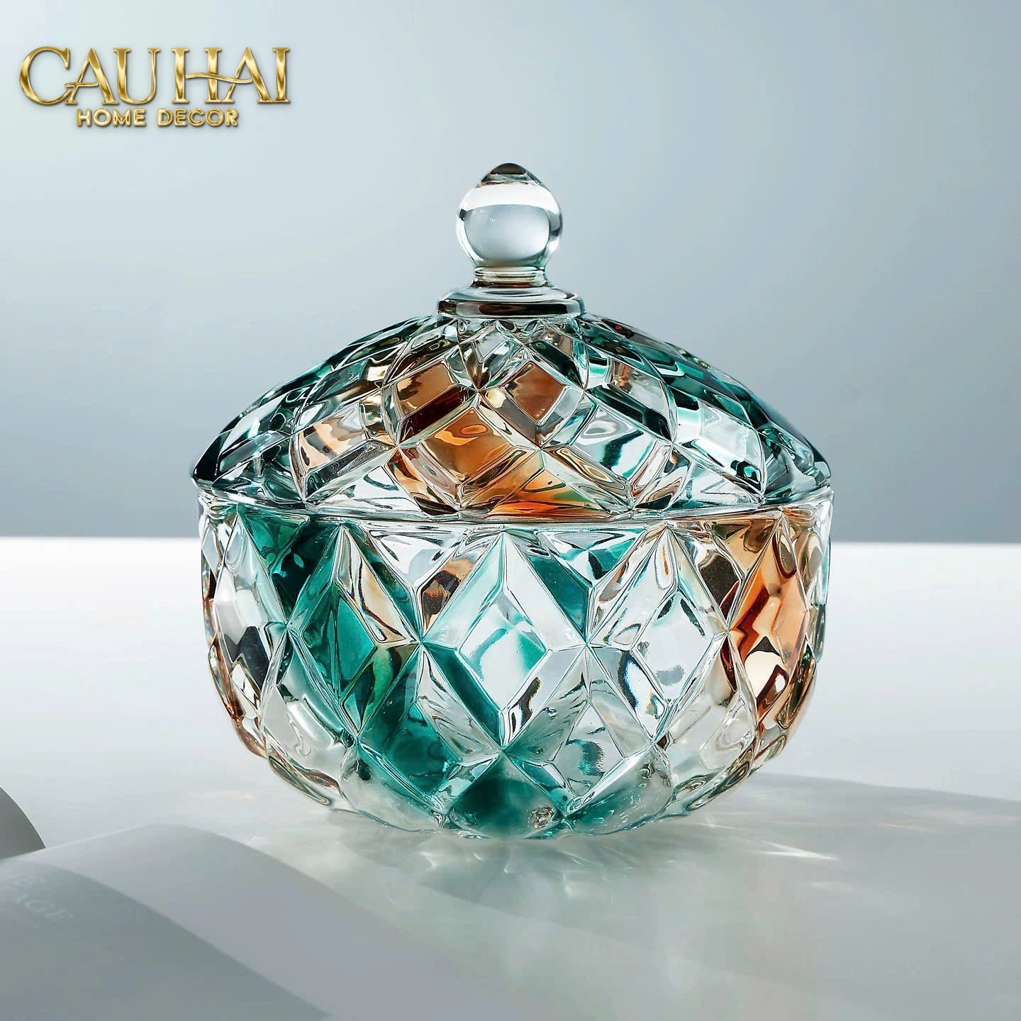 LỌ KẸO ARC-EN-CIEL DIAMOND FACETTÉ BONBONNIÈRE - CẬU HAI HOME DECOR