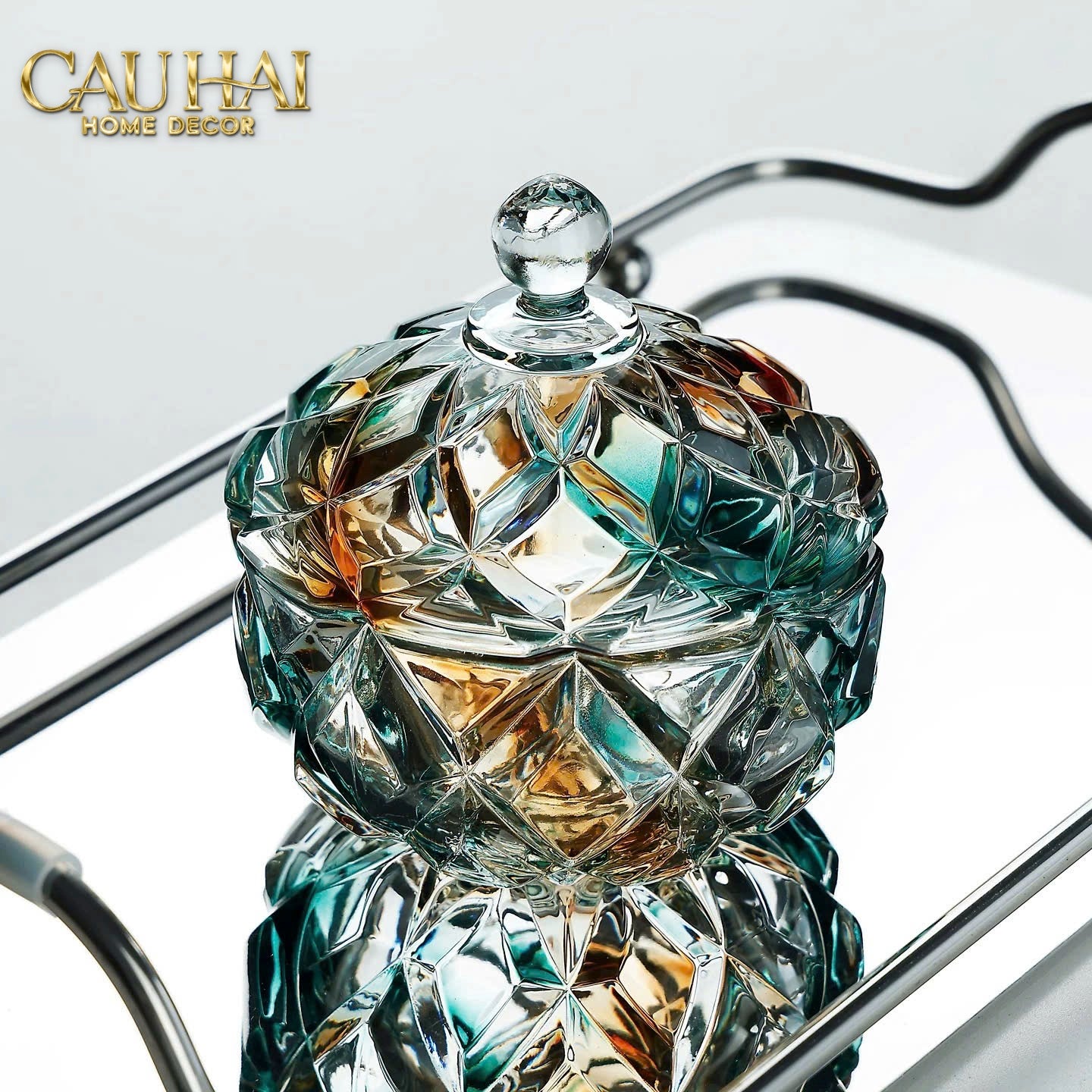 LỌ KẸO ARC-EN-CIEL DIAMOND FACETTÉ BONBONNIÈRE - CẬU HAI HOME DECOR