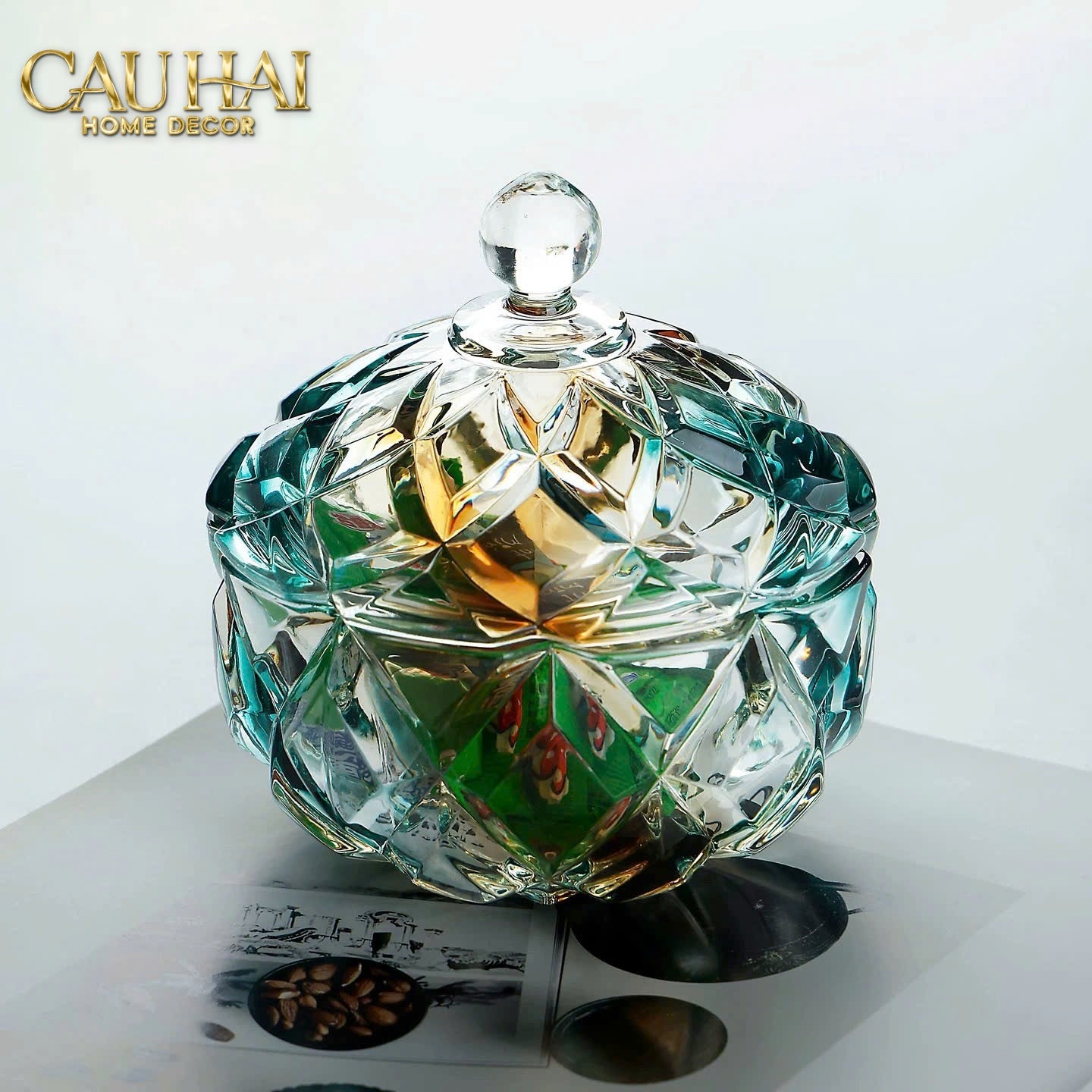 LỌ KẸO ARC-EN-CIEL DIAMOND FACETTÉ BONBONNIÈRE - CẬU HAI HOME DECOR