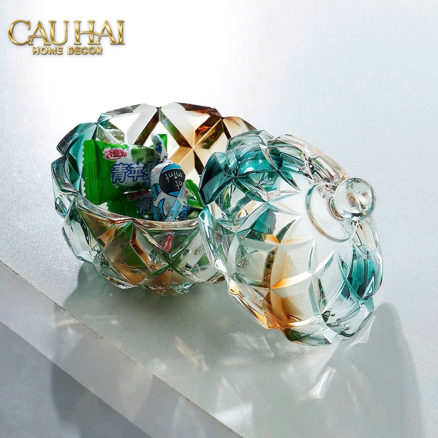 LỌ KẸO ARC-EN-CIEL DIAMOND FACETTÉ BONBONNIÈRE - CẬU HAI HOME DECOR