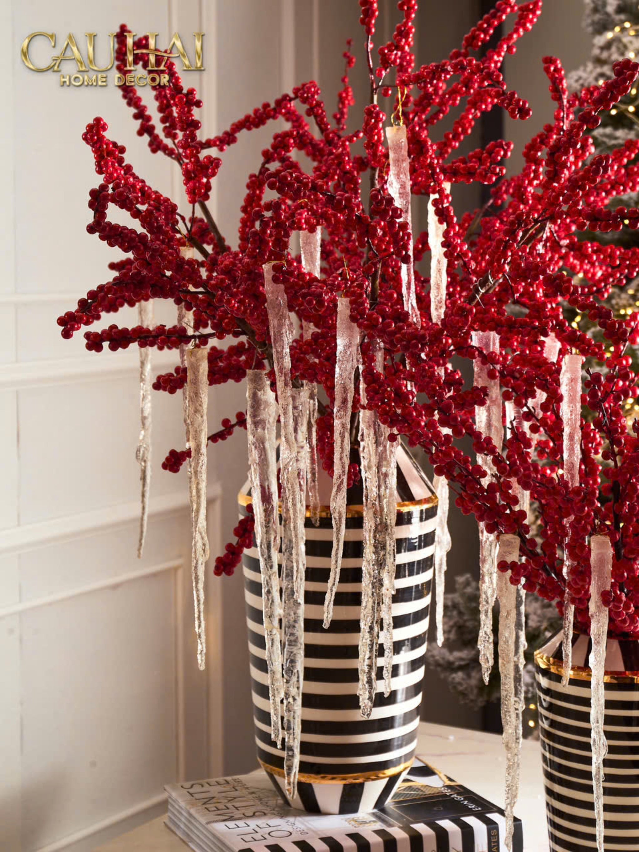 HOME COUTURE - BÌNH HOA ELITE METROPOLIS SOHO STRIPE ART H26/H40 - CẬU HAI HOME DECOR