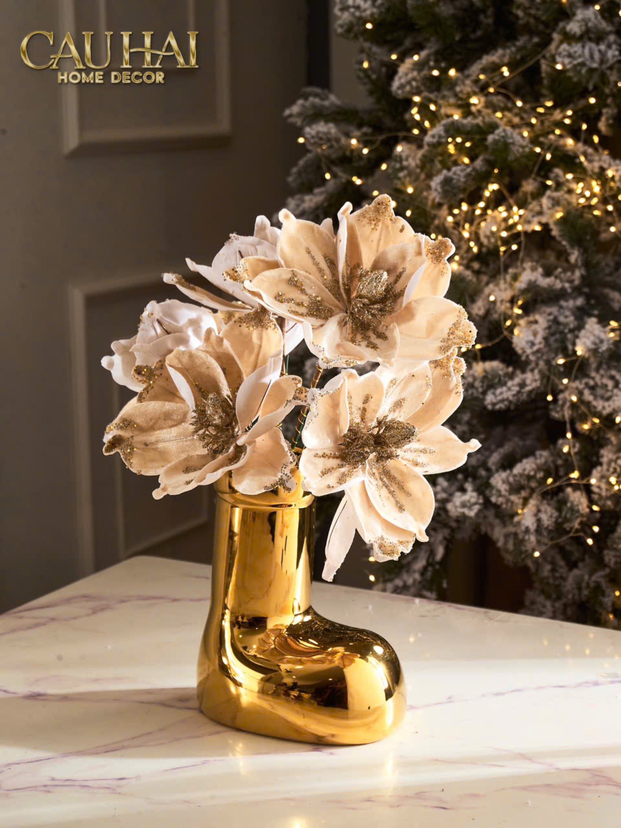 FÊTES COUTURE - BÌNH HOA ROUGE GLOSSY BUBBLR BOOT VASE - CẬU HAI HOME DECOR