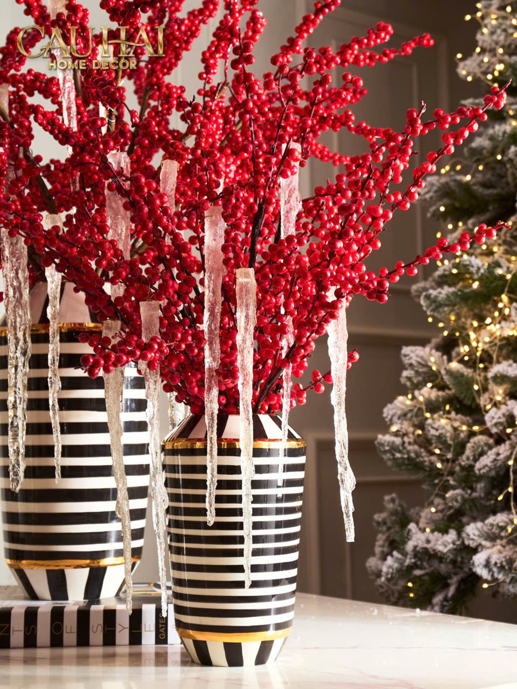 HOME COUTURE - BÌNH HOA ELITE METROPOLIS SOHO STRIPE ART H26/H40 - CẬU HAI HOME DECOR